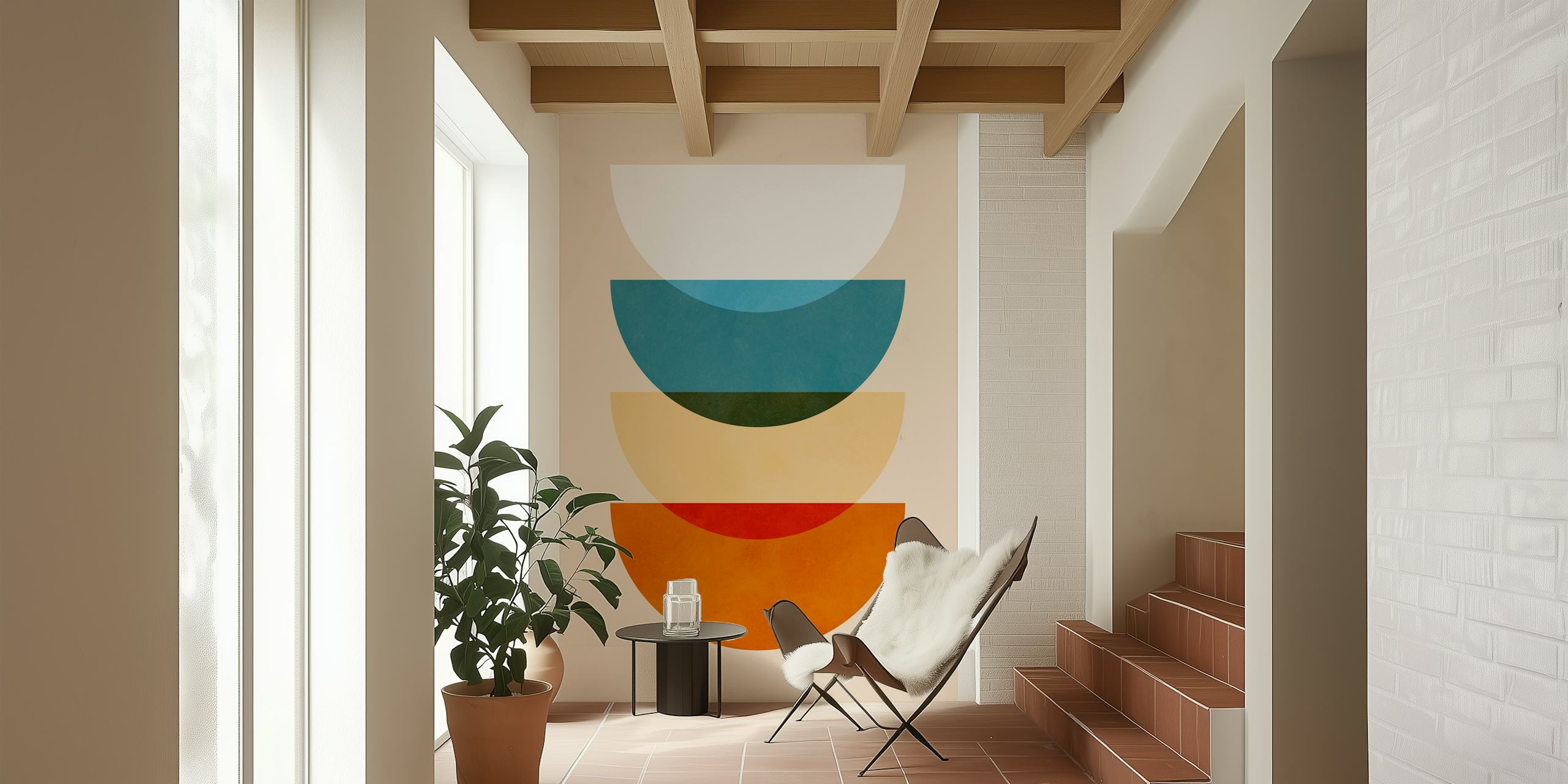 Modern art wallpaper with colorful circles