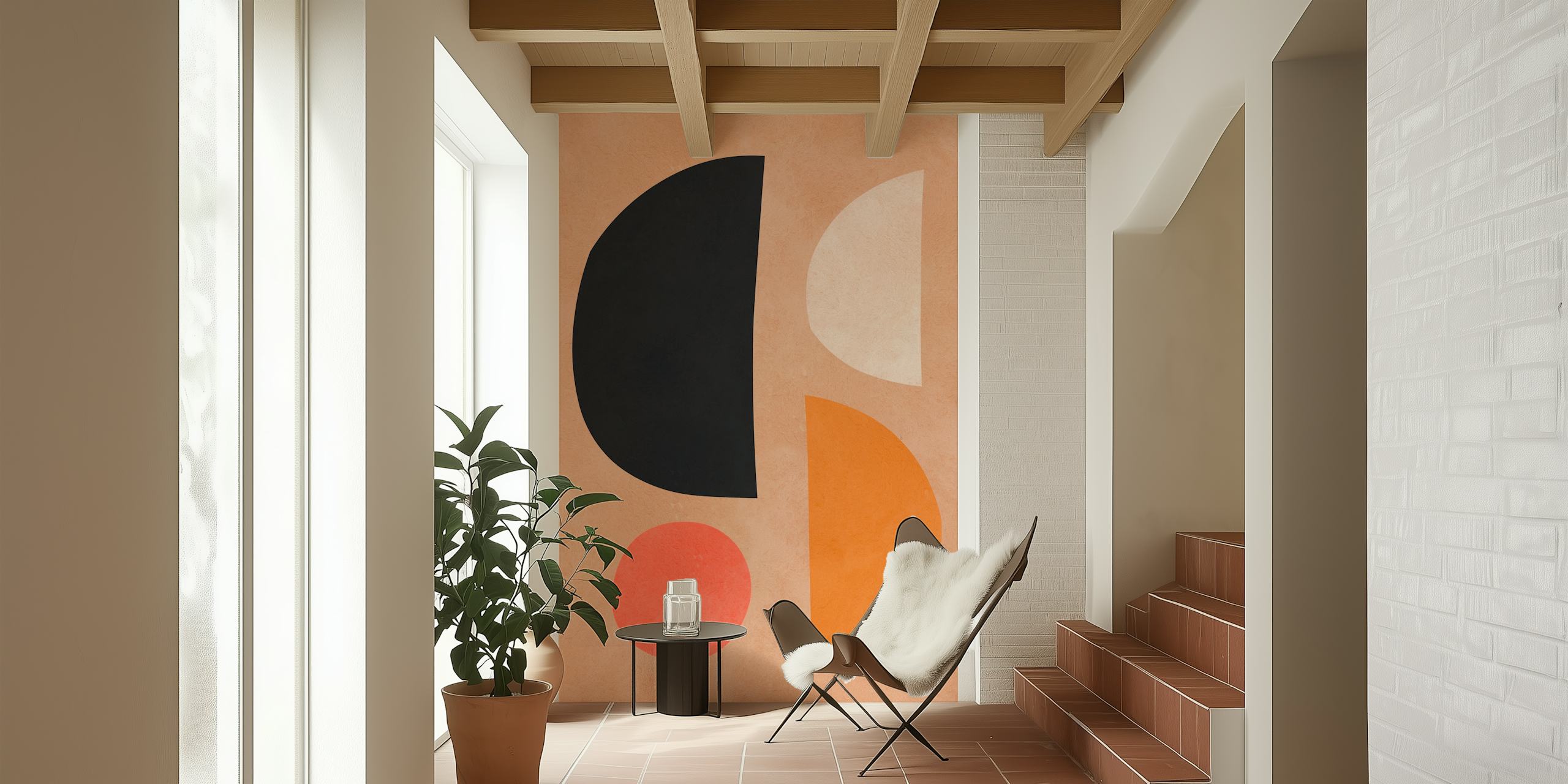 Papier peint Expressionist circles exposé dans une pièce