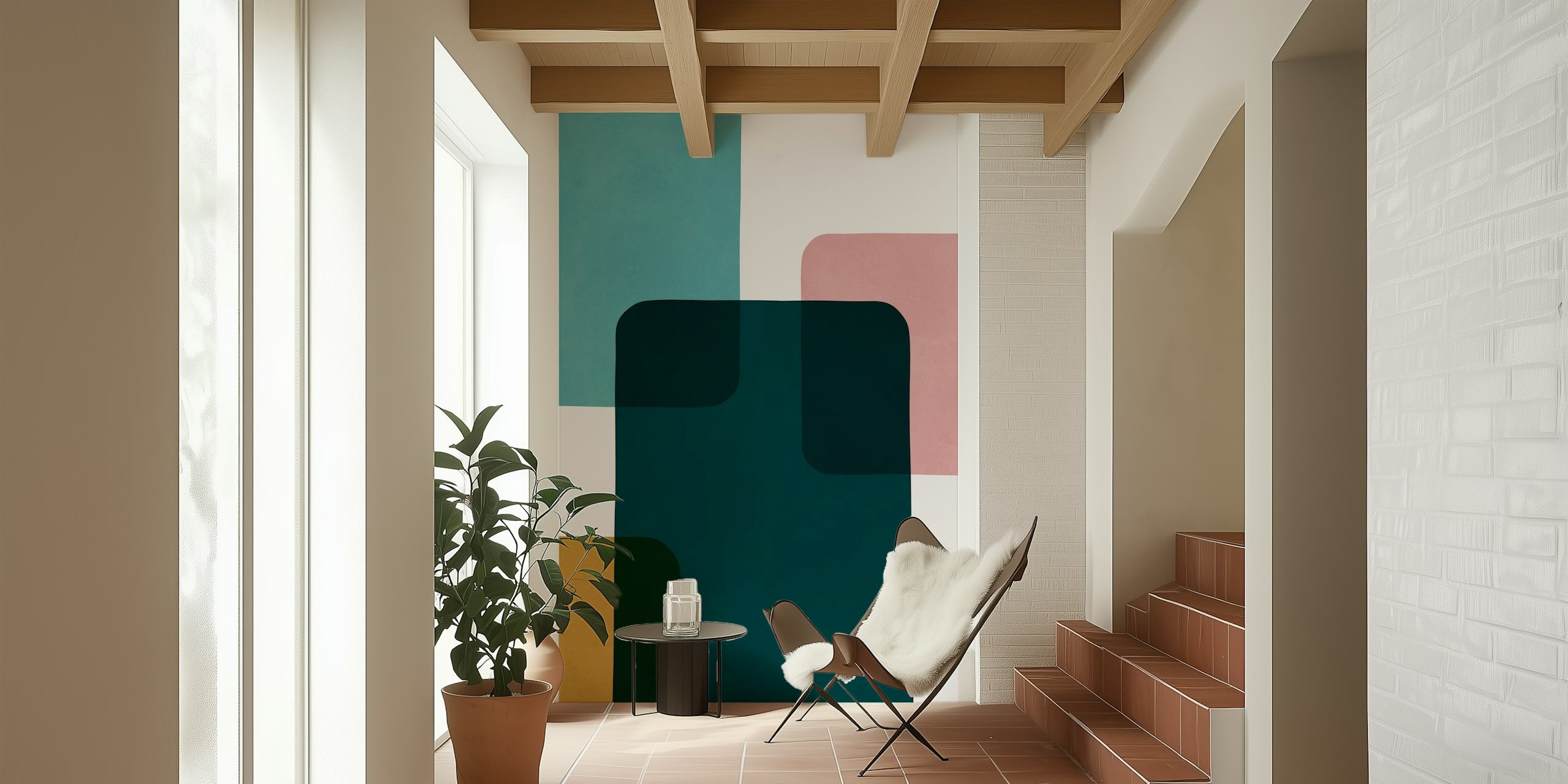 Tapeta Boho minimalism v pokoji