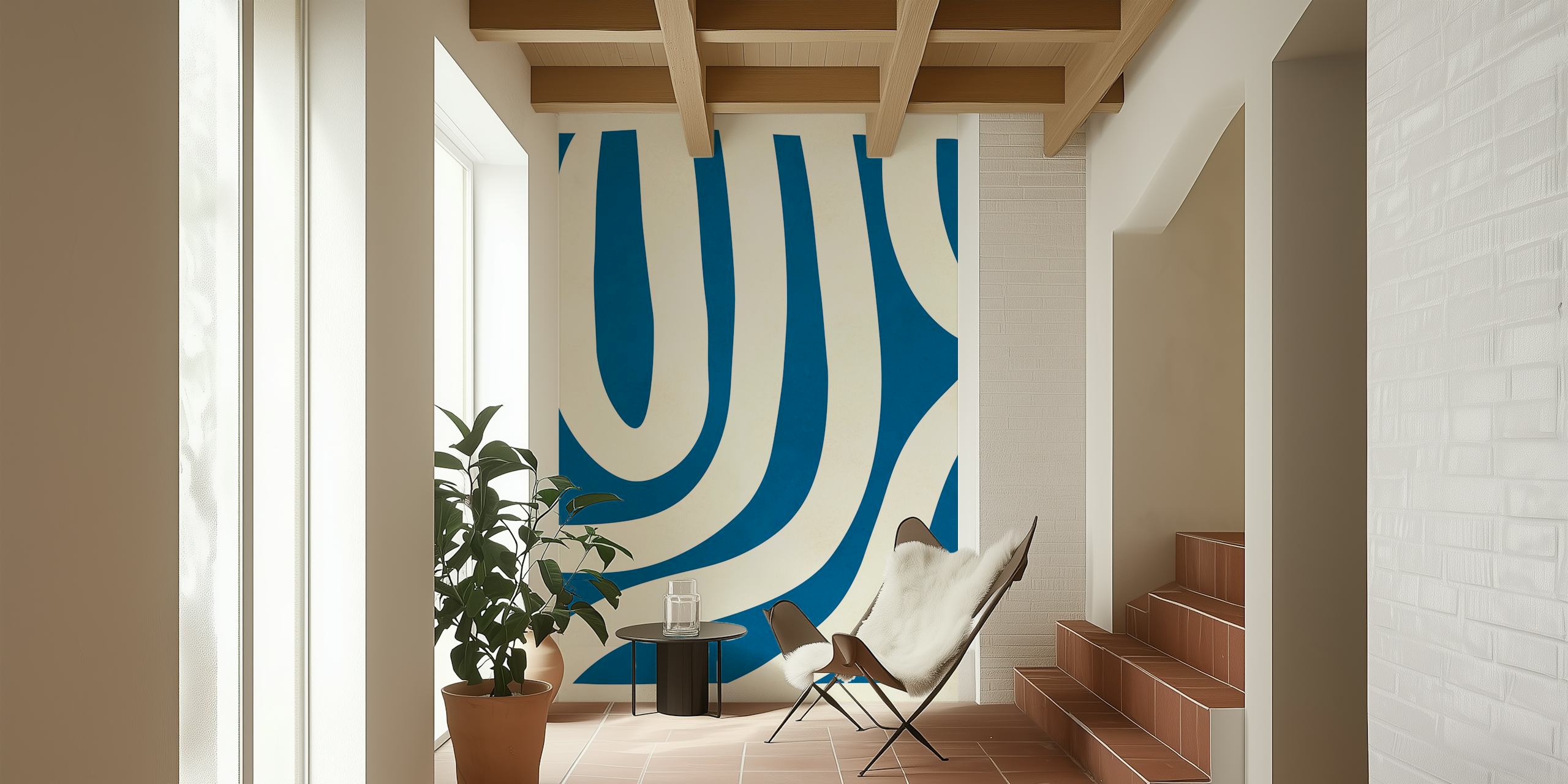 Sfondo blu con Lines on blue background 7