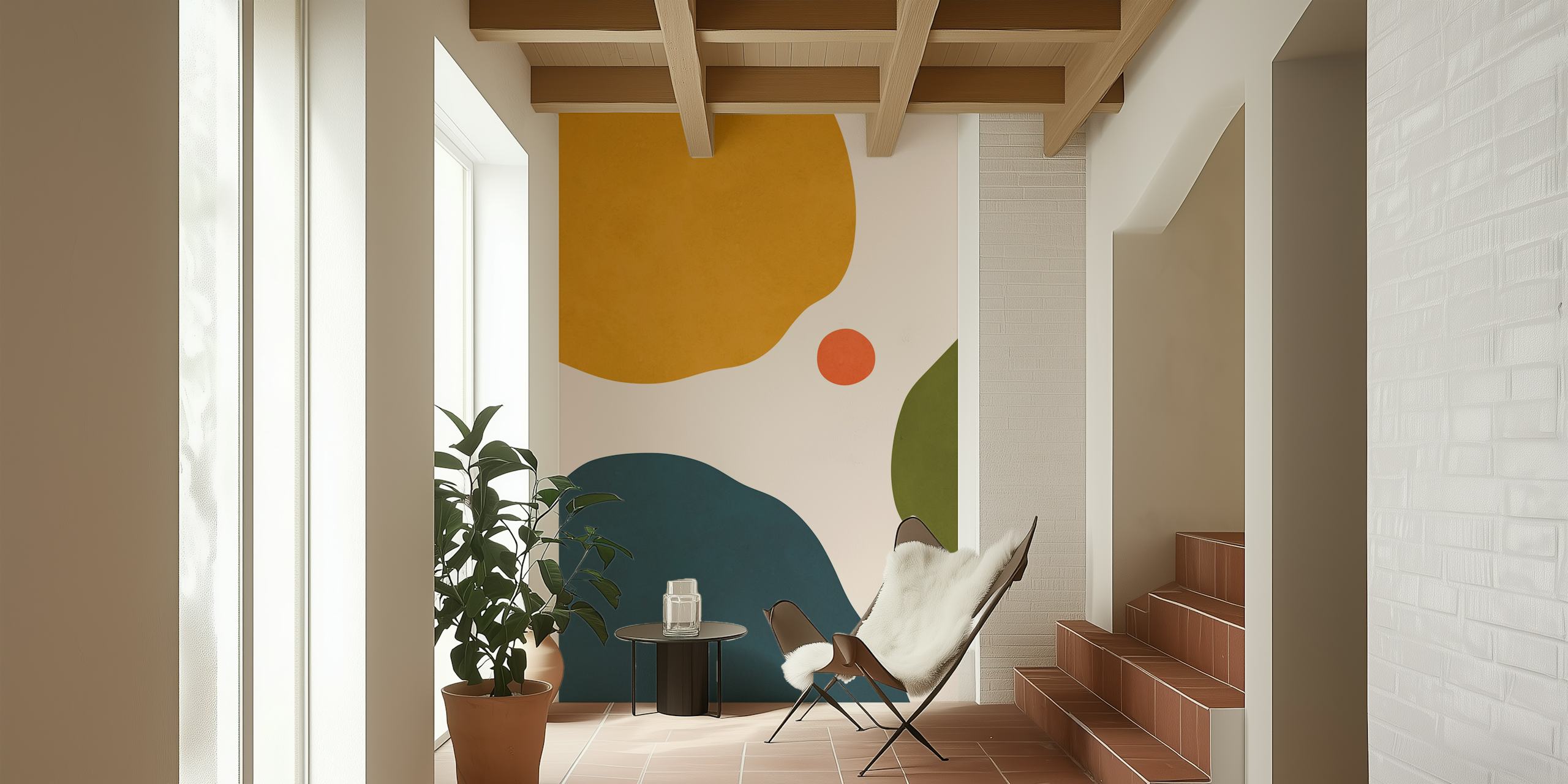 Expressive curved shapes 7 tapetti huoneessa