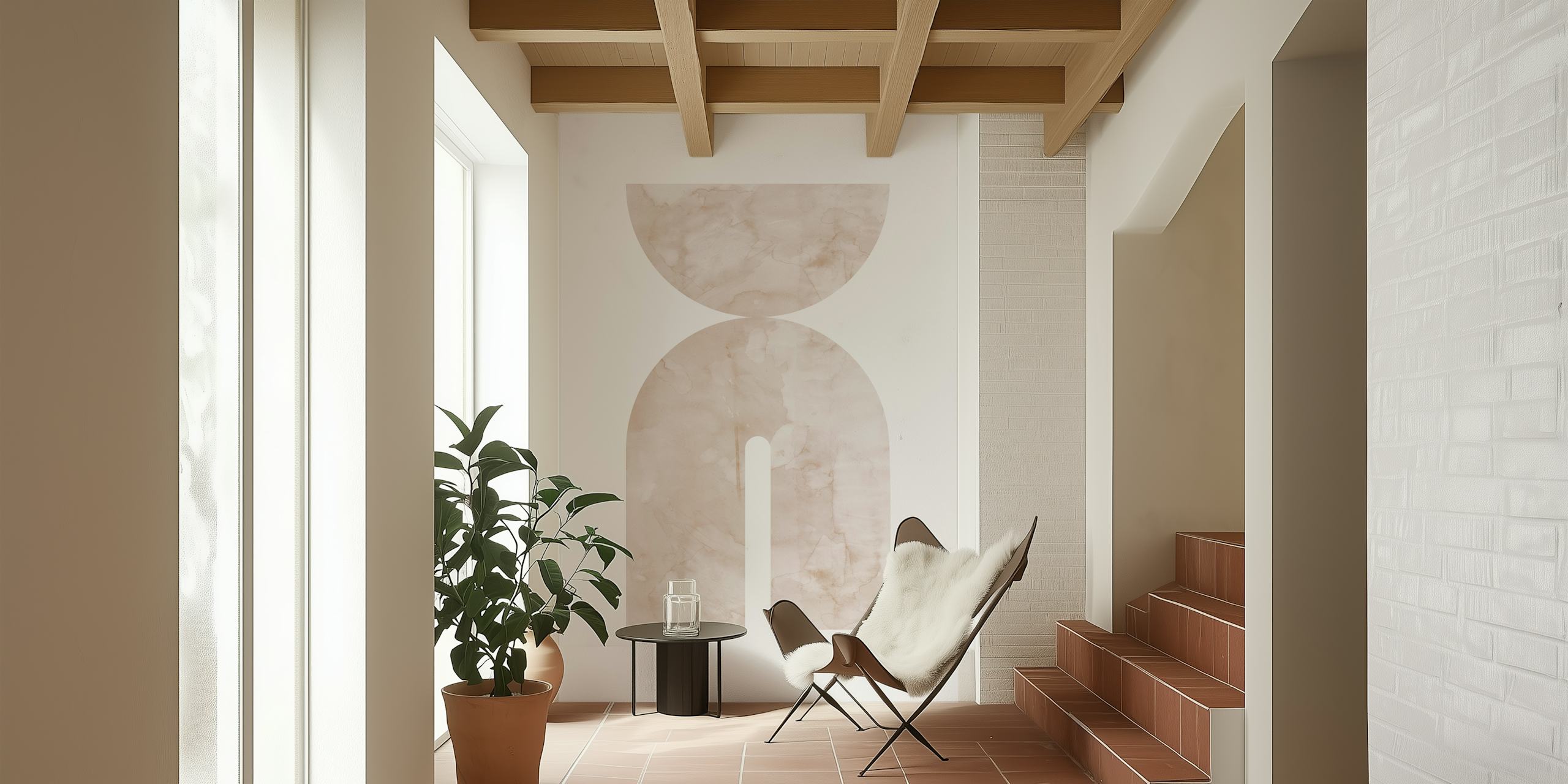 Watercolor Circles 01 tapetti huoneessa