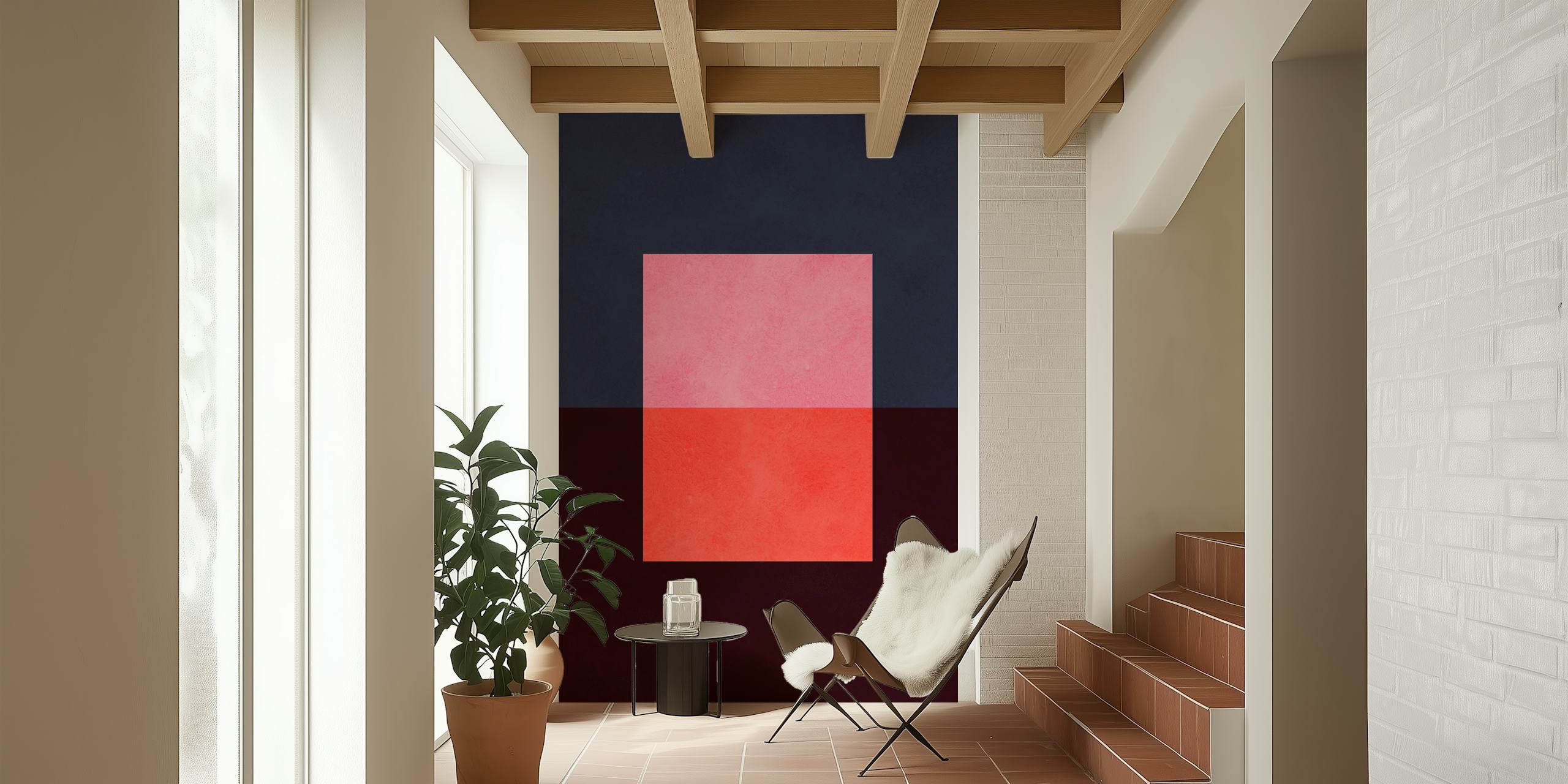 Ταπετσαρία Modern geometric shapes σε ένα δωμάτιο