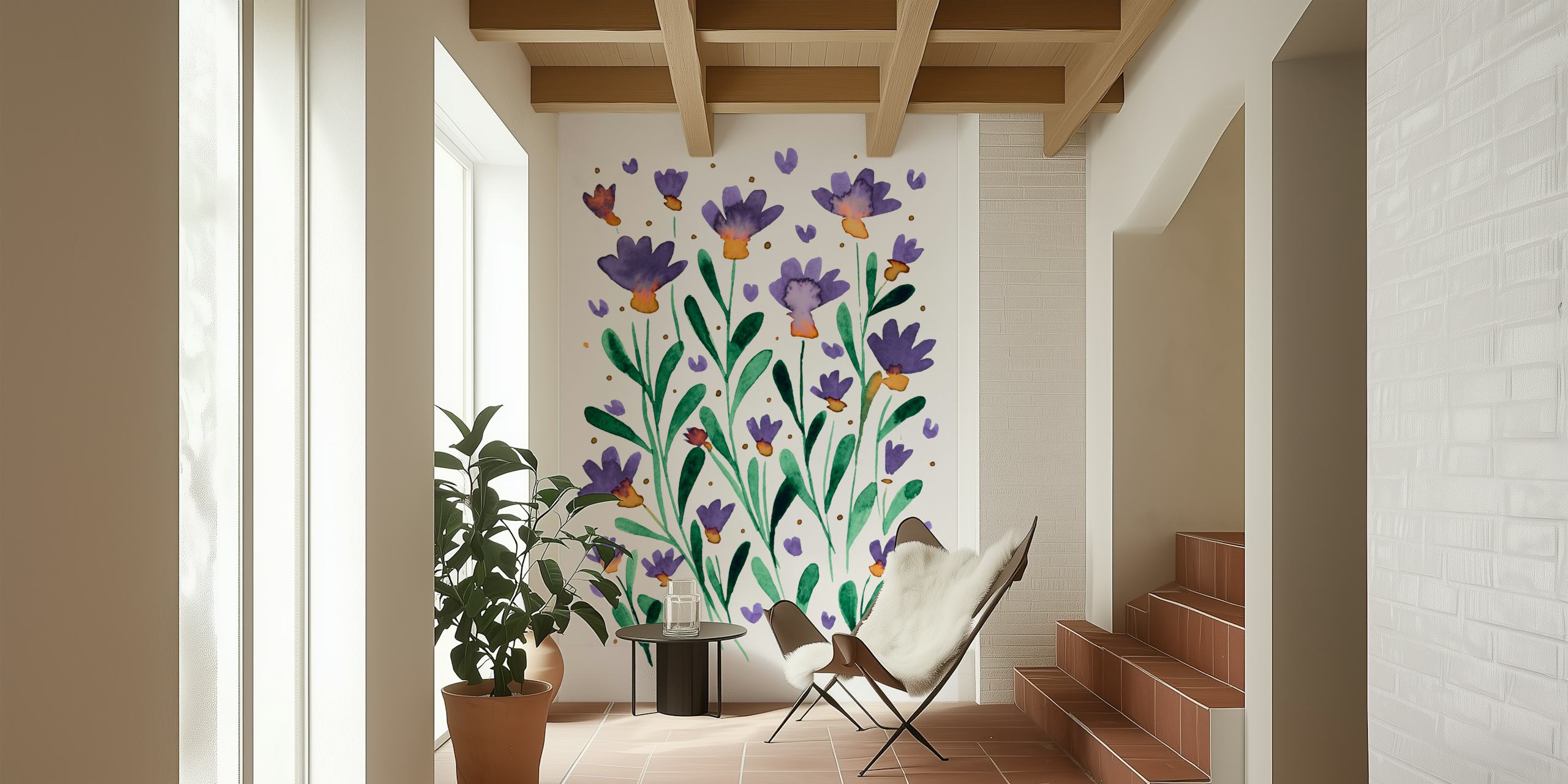 Forget me not flowers papel tapiz en una habitación