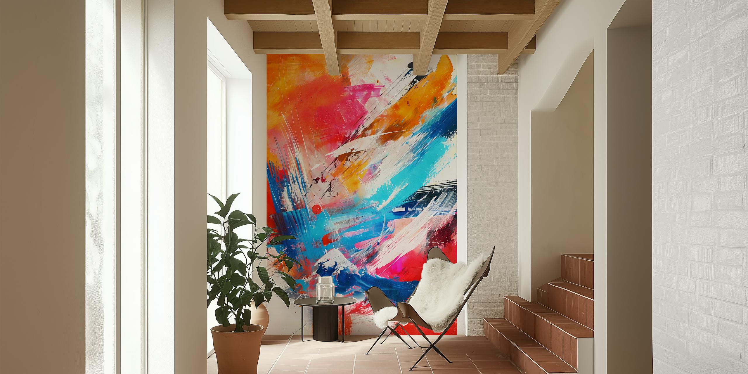 Χρώματα τοίχου Brushstrokes 5 σε ένα δωμάτιο