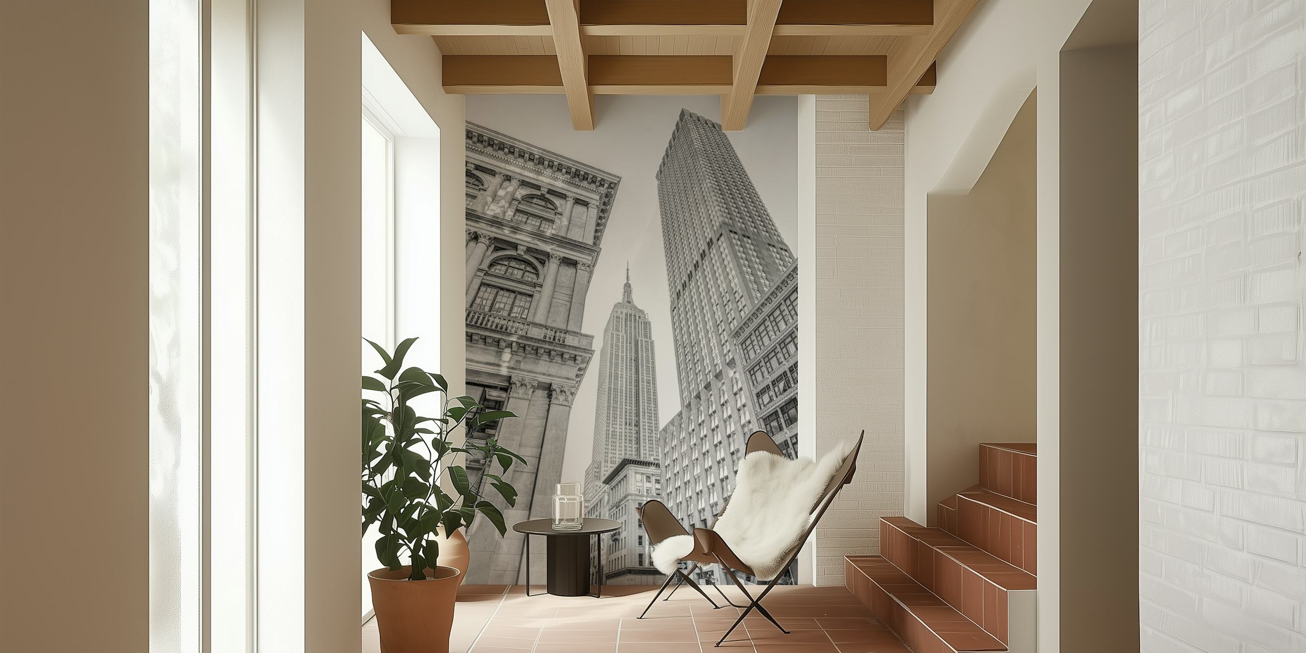 carta da parati Lower Manhattan cityscape in una stanza