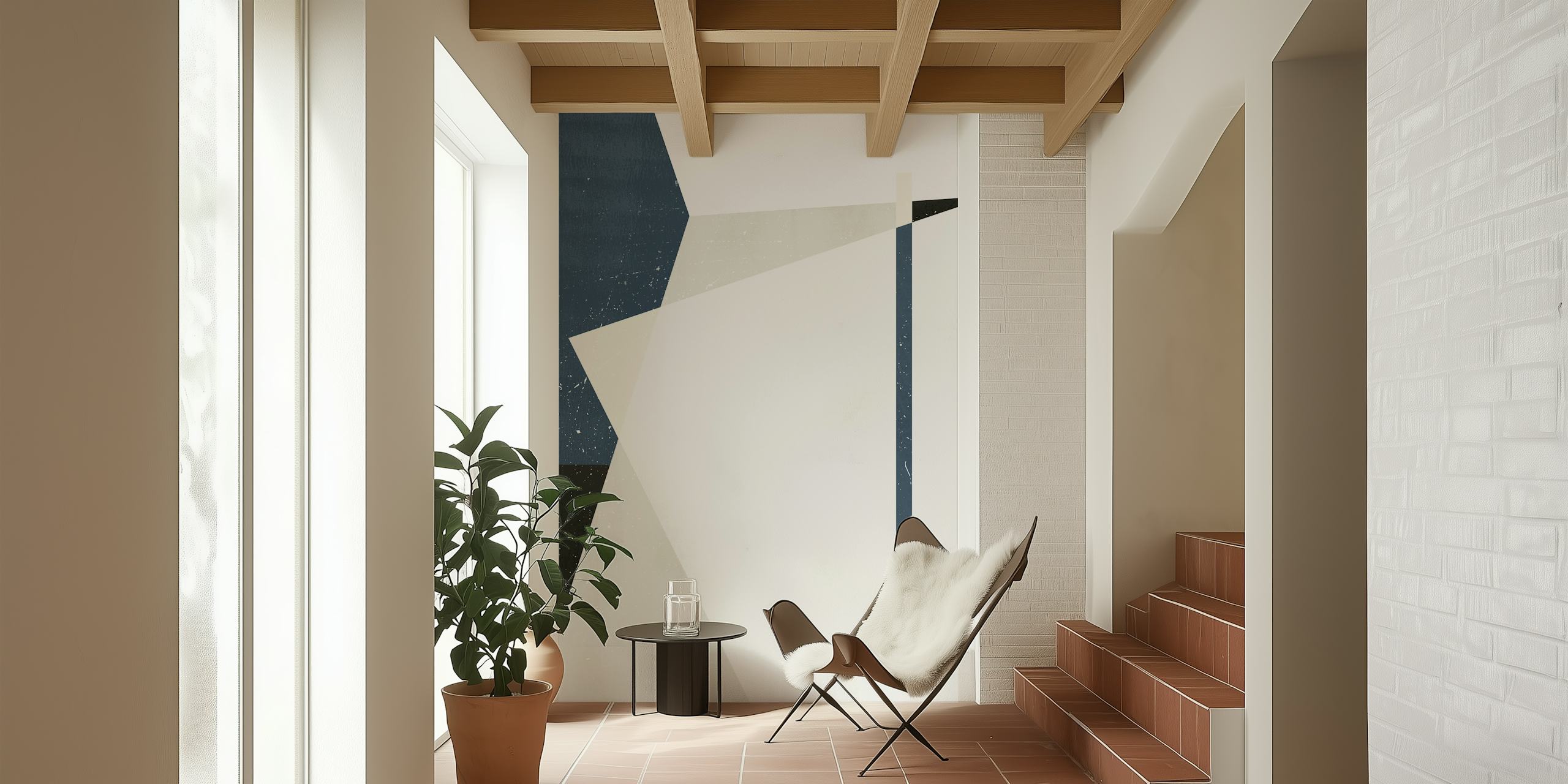 Carta da parati Modernist Shape Fusion in una stanza