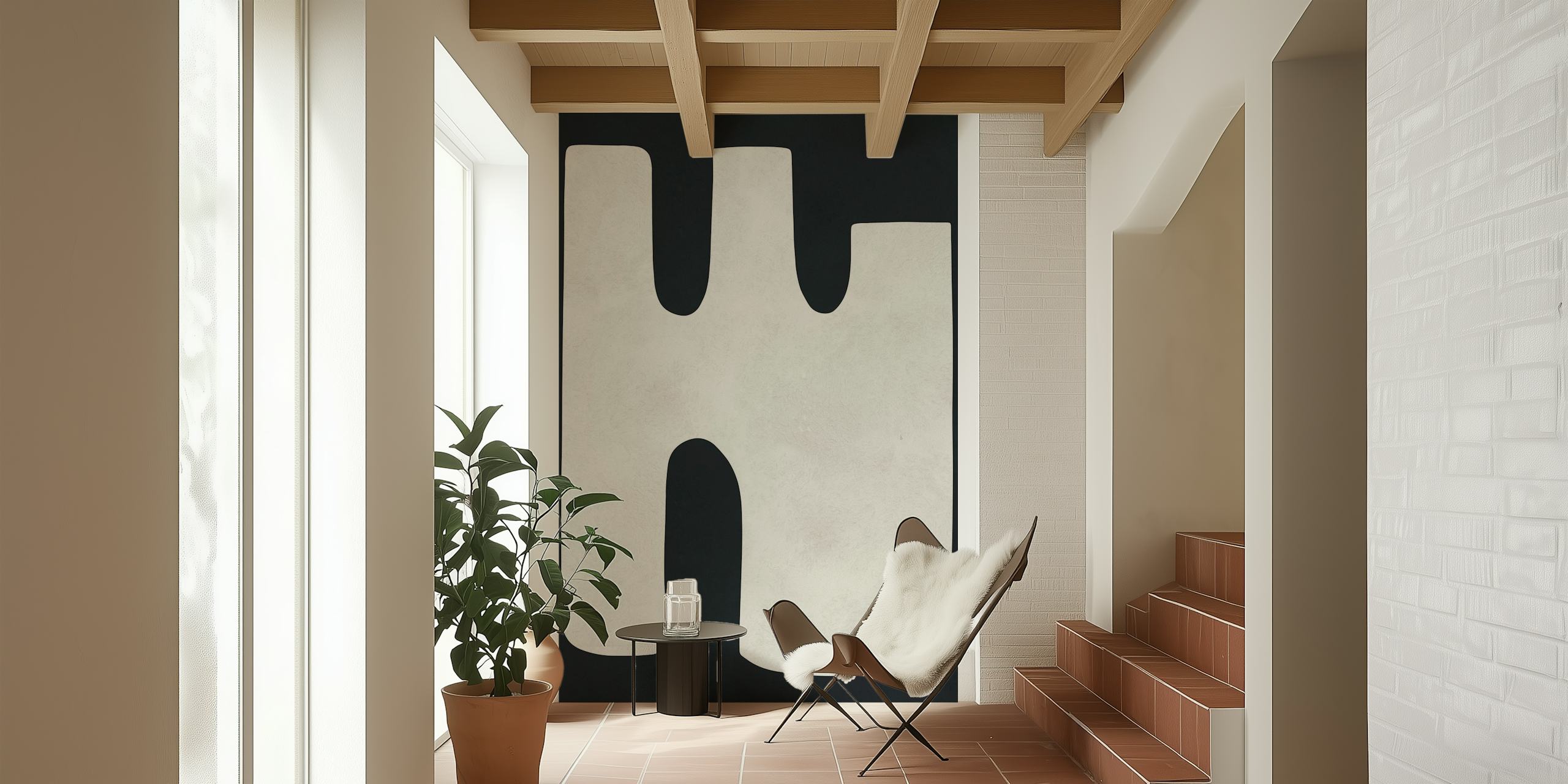 Arctic Hush Abstract papel pintado en una habitación
