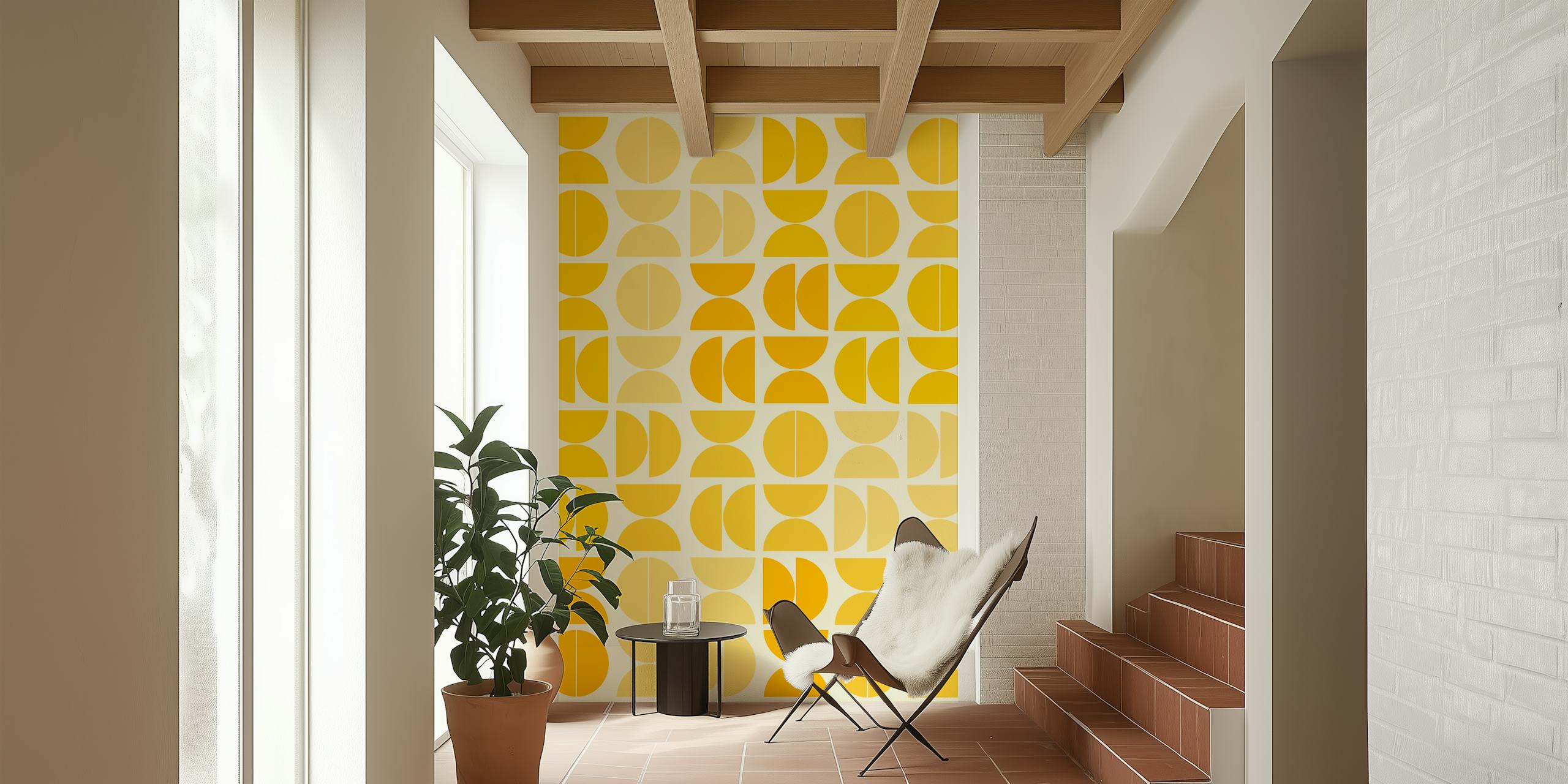 Sunny Semicircles wallpaper in a room
