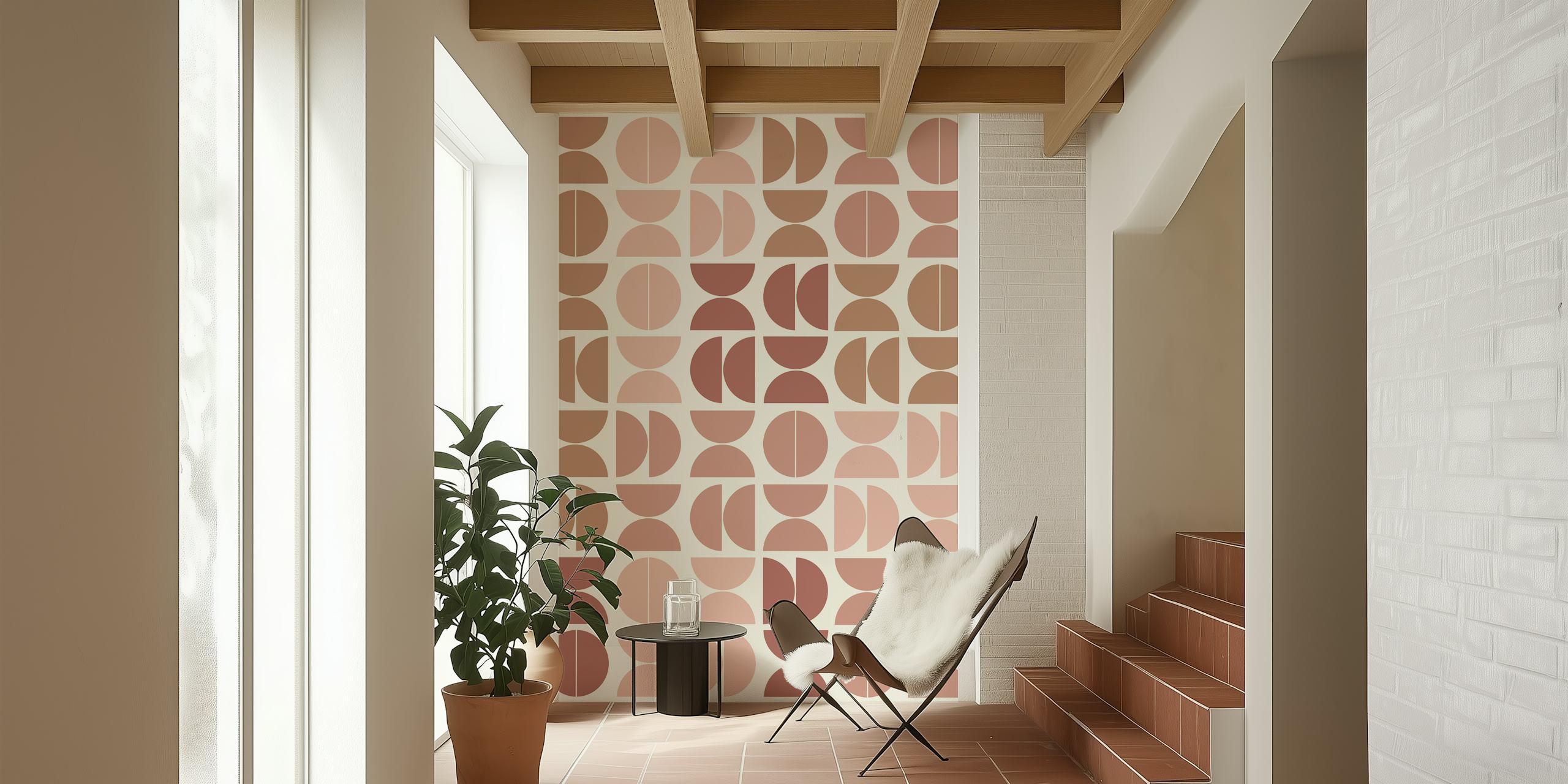 Retro Semicircle Bliss wallpaper in a room