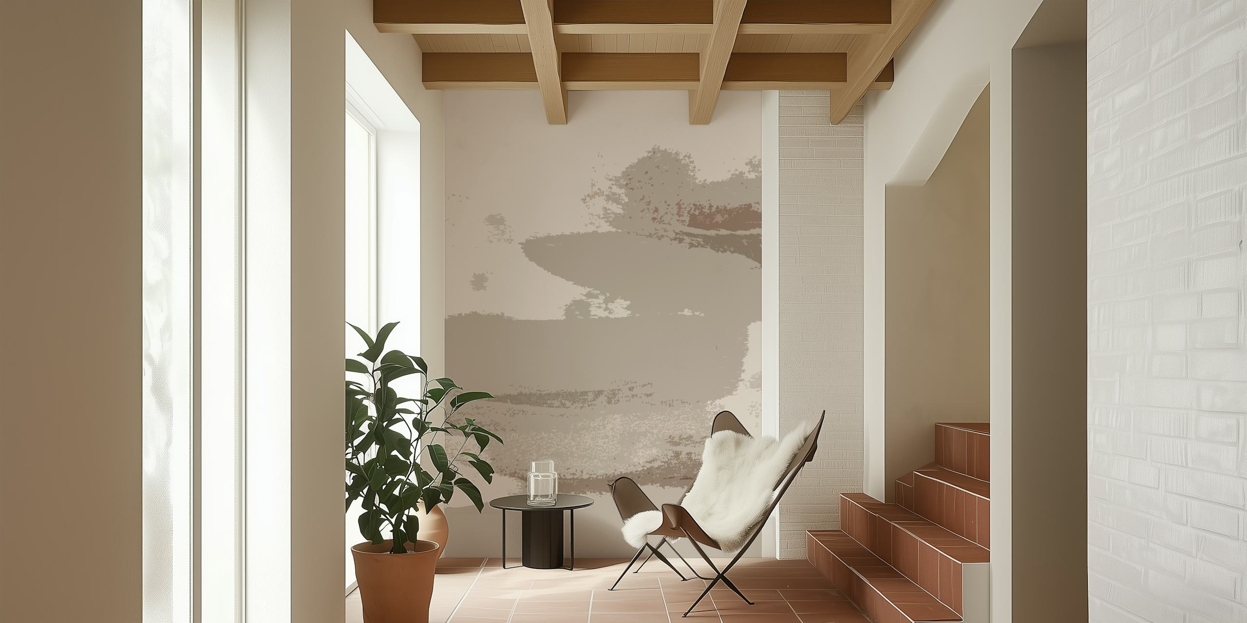 Sandy Brush Layers wallpaper displayed in a room