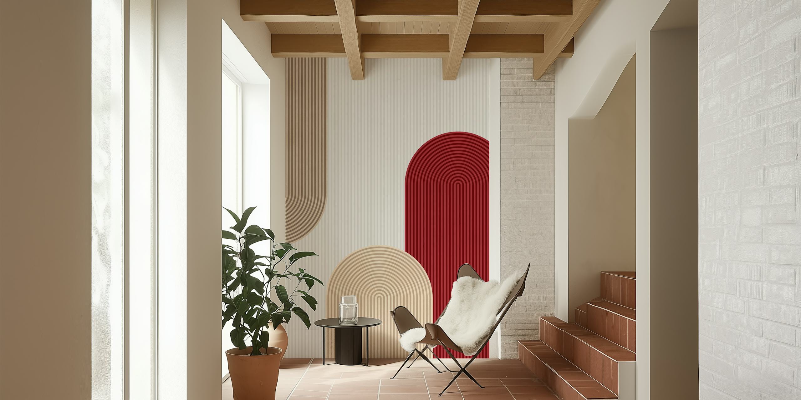 Expressive lines tapetdesign i et rom