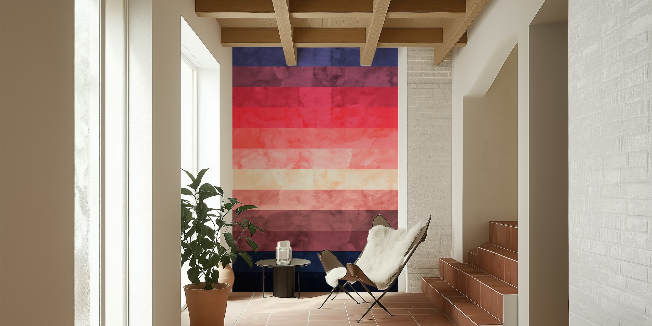Abstract watercolor Tapete in einem modernen Umfeld