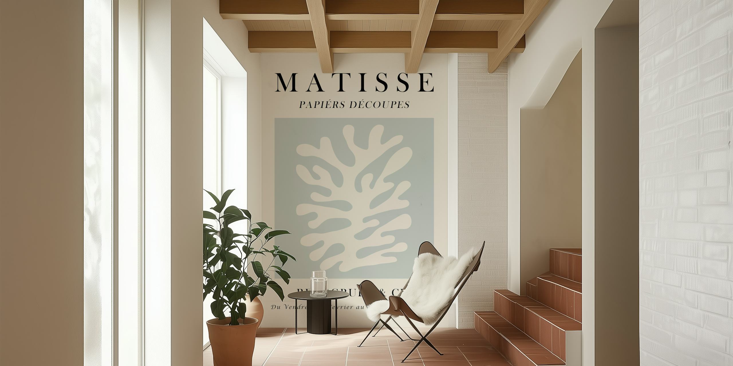 Ταπετσαρία Blue Matisse poster σε ένα δωμάτιο