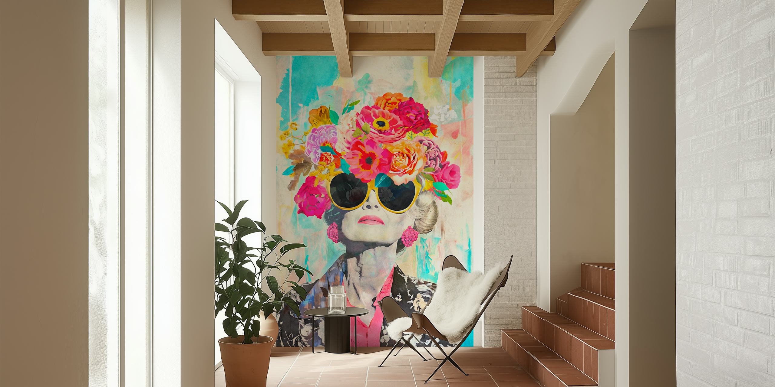 Eccentric Grace Female Portrait tapet i et rum