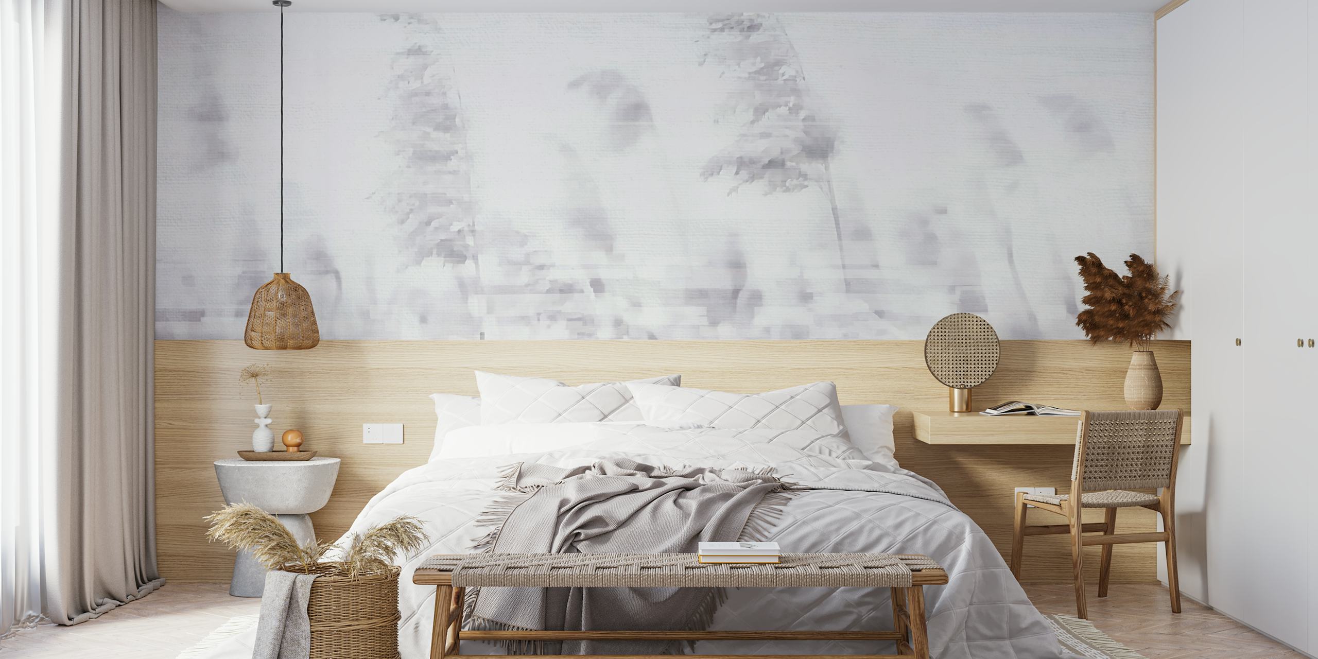 Misty Meadow Dreamscape wallpaper in a room