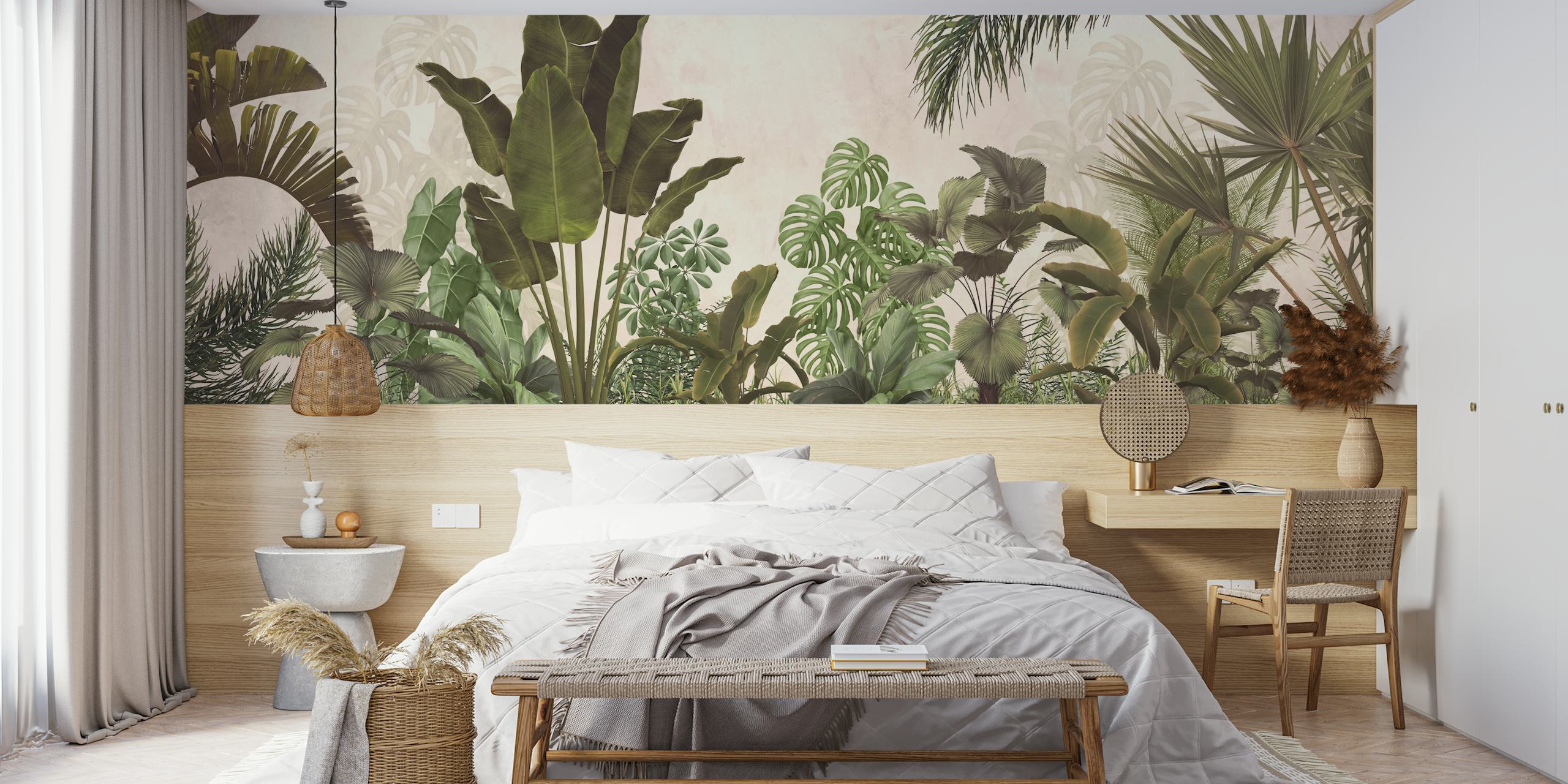 Lush tropical retreat wallpaper in a room
