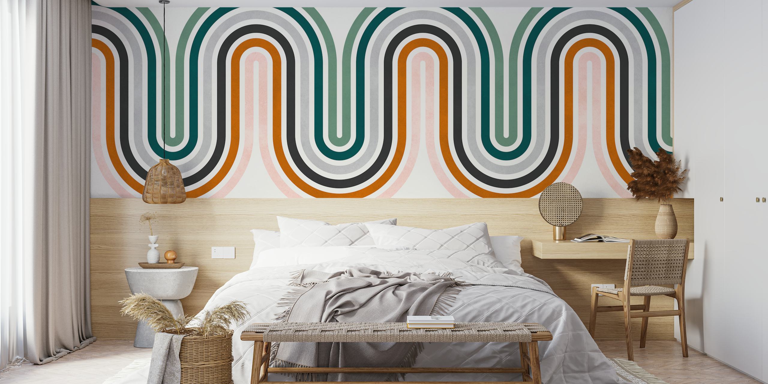 papel pintado Retro Wave Symphony en una habitación