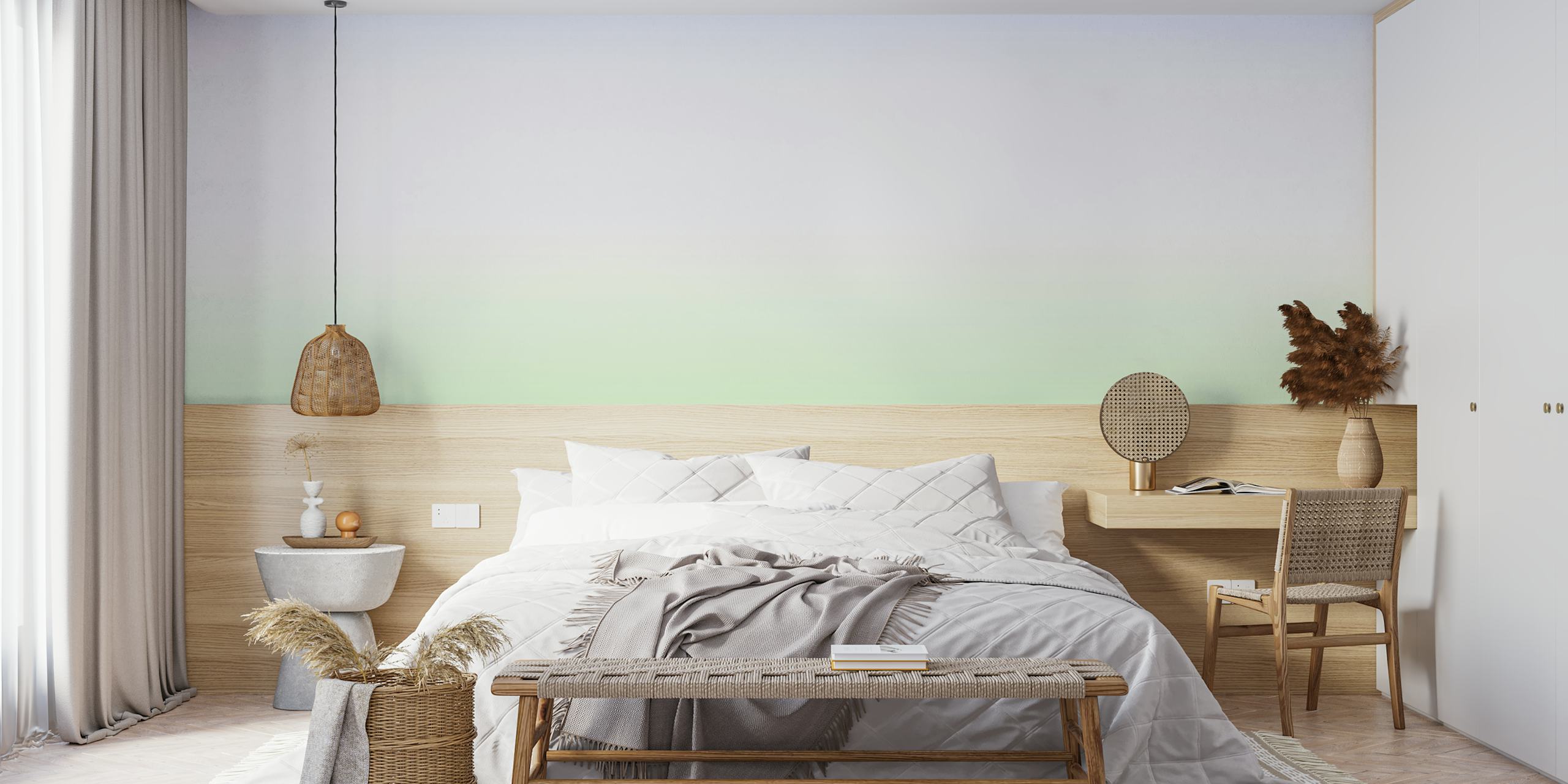 Pastel gradient wallpaper blending blue and green shades in an abstract design