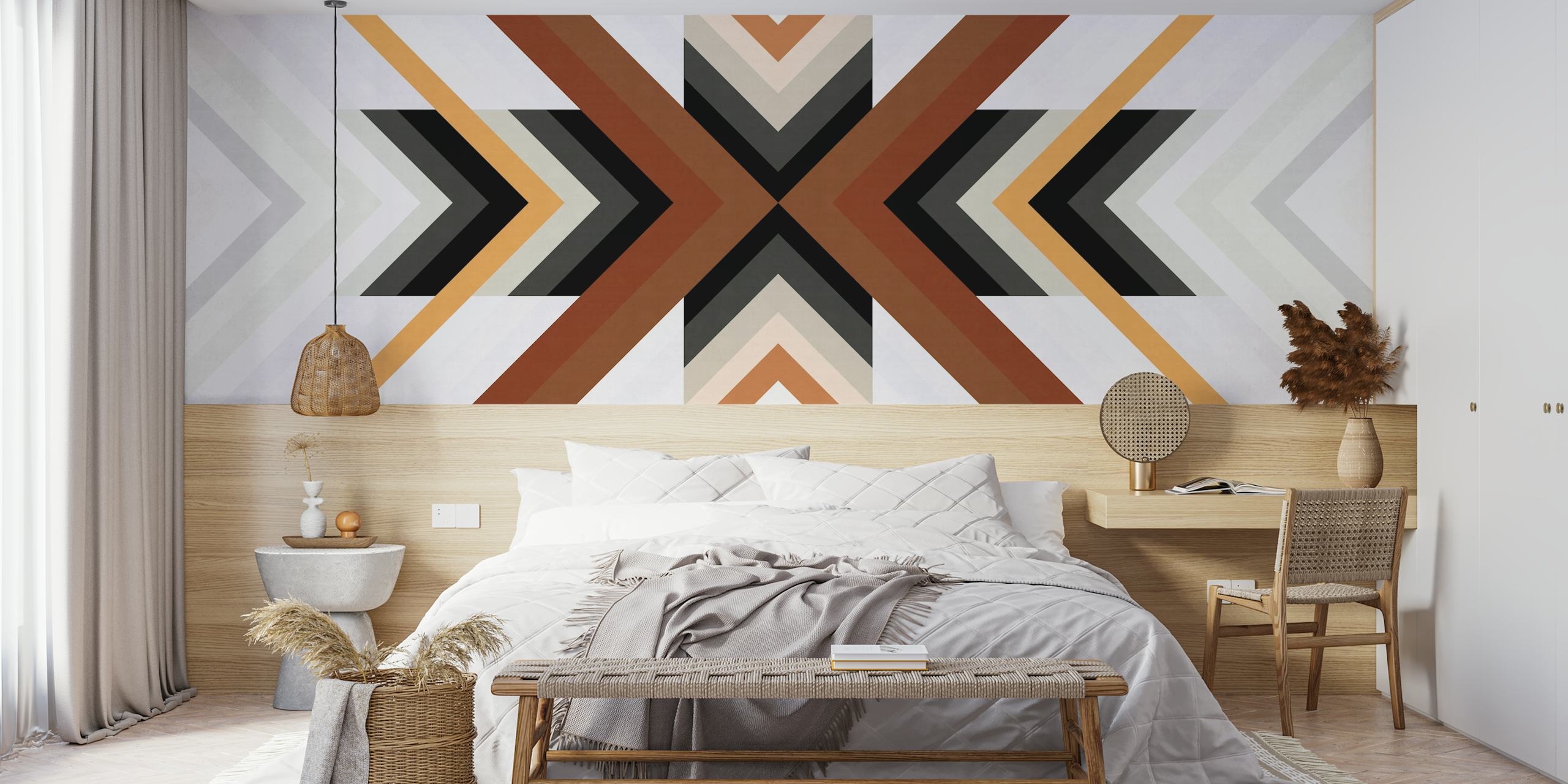 Oblique geometry tapetti huoneessa