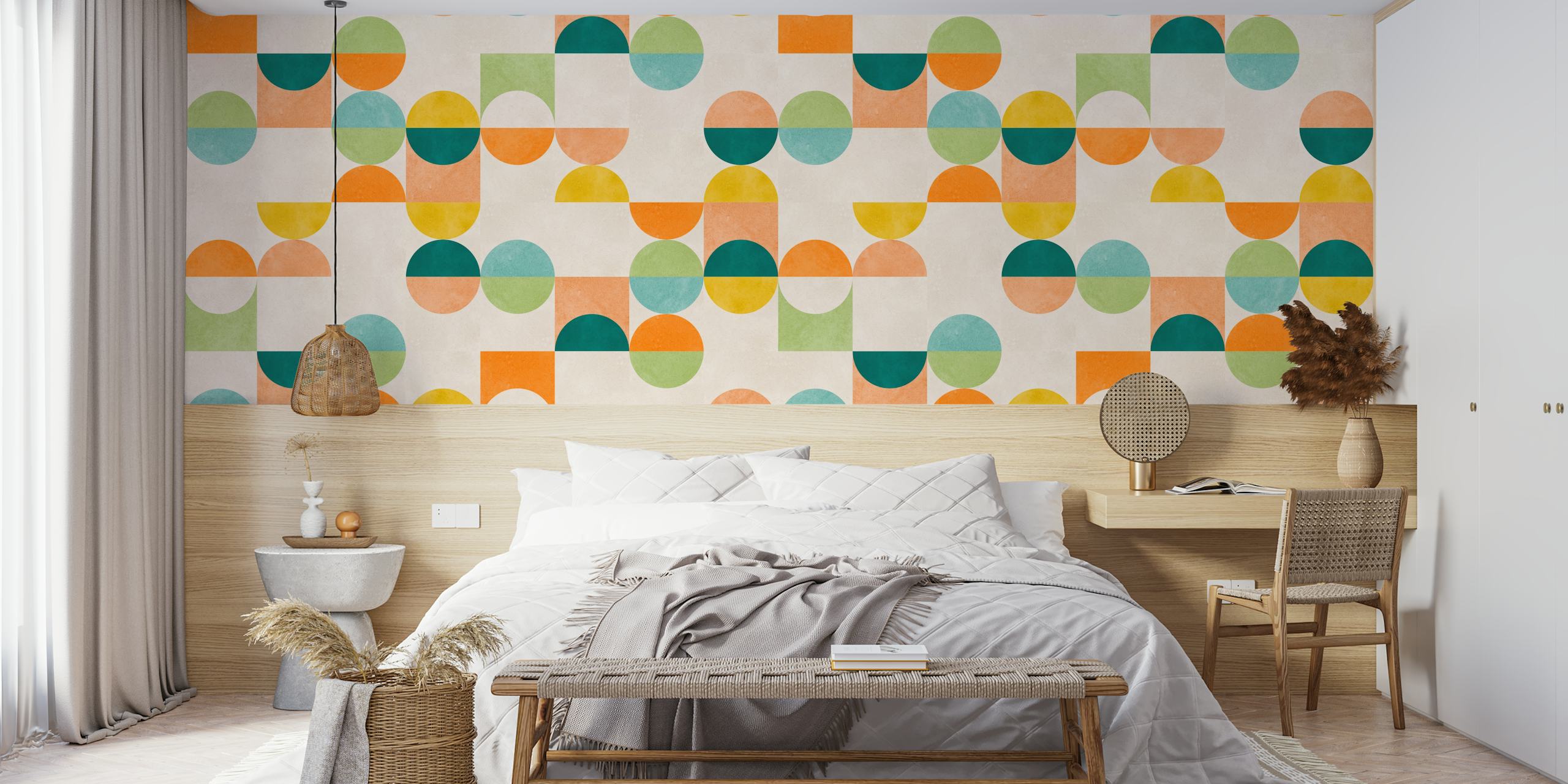 Colorful circles tapet i et rom