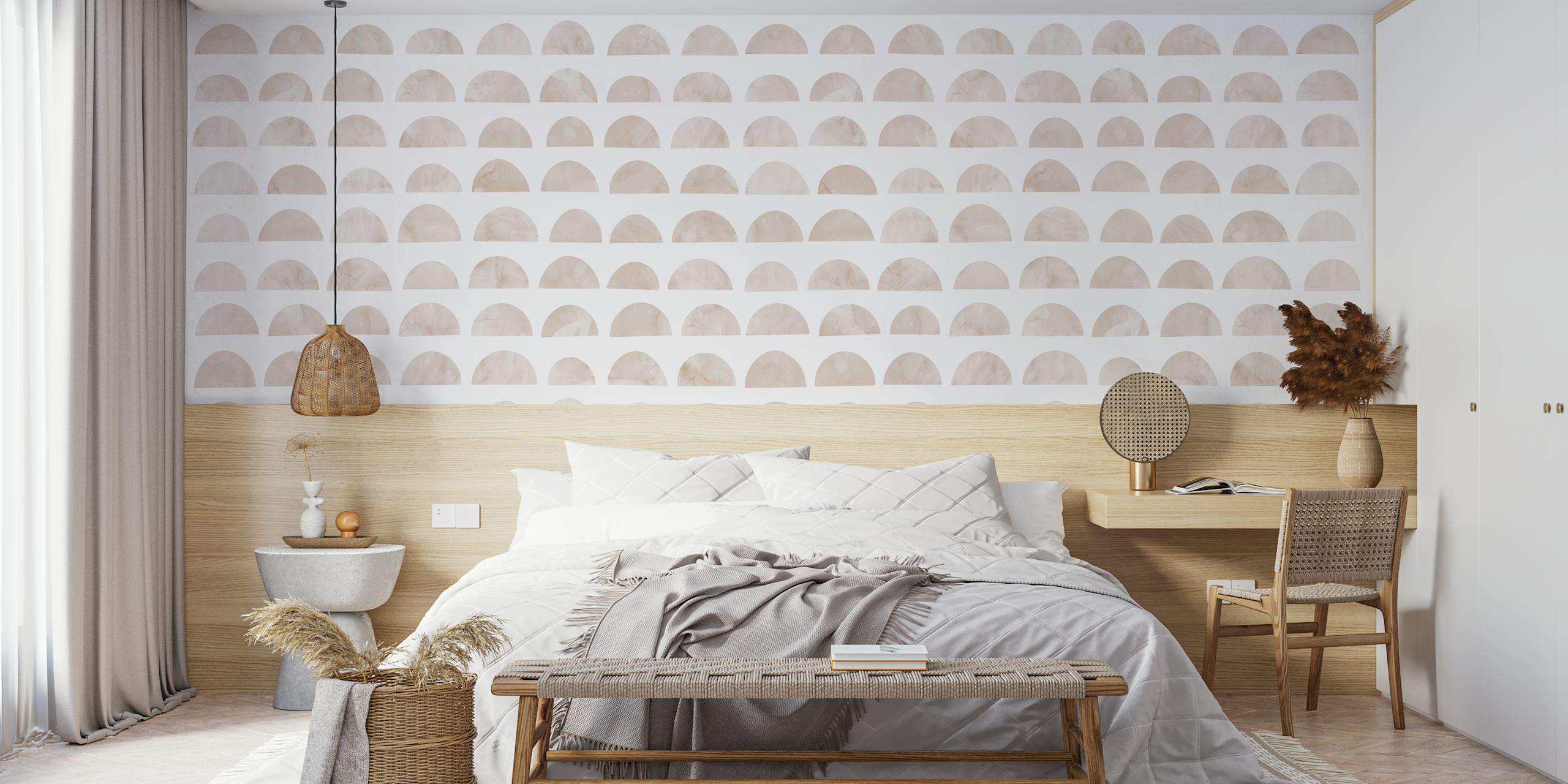 Modern Neutral Arches behang in een kamer