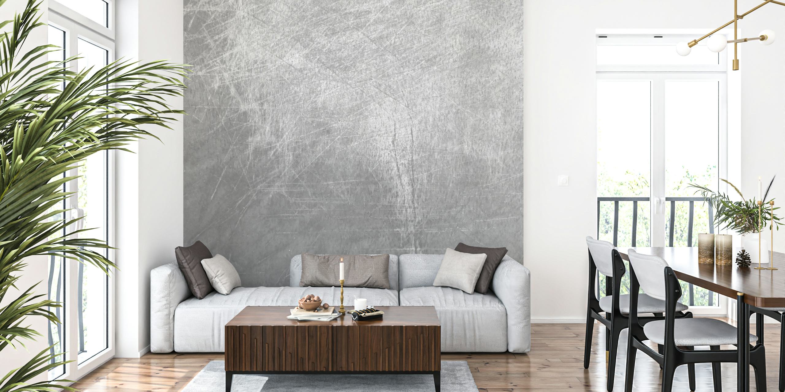 Grunge Plaster BW wallpaper in a room