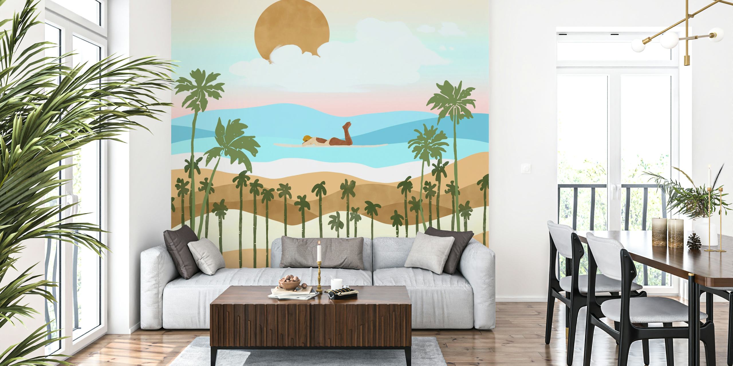 Serenity Beach Escape-tapet i ett ljust rum