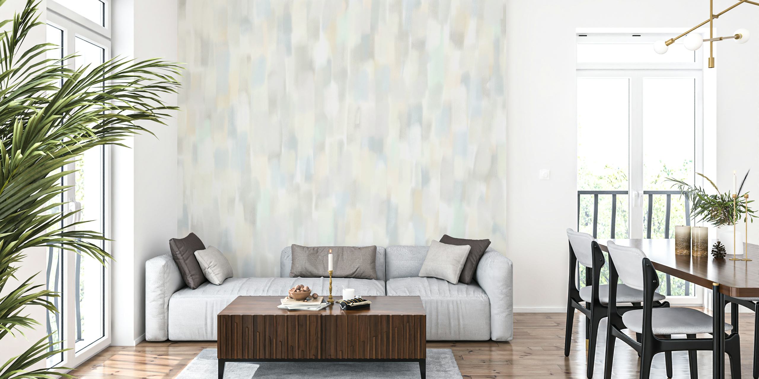 Soft pastel mosaic design wallpaper in calming colors