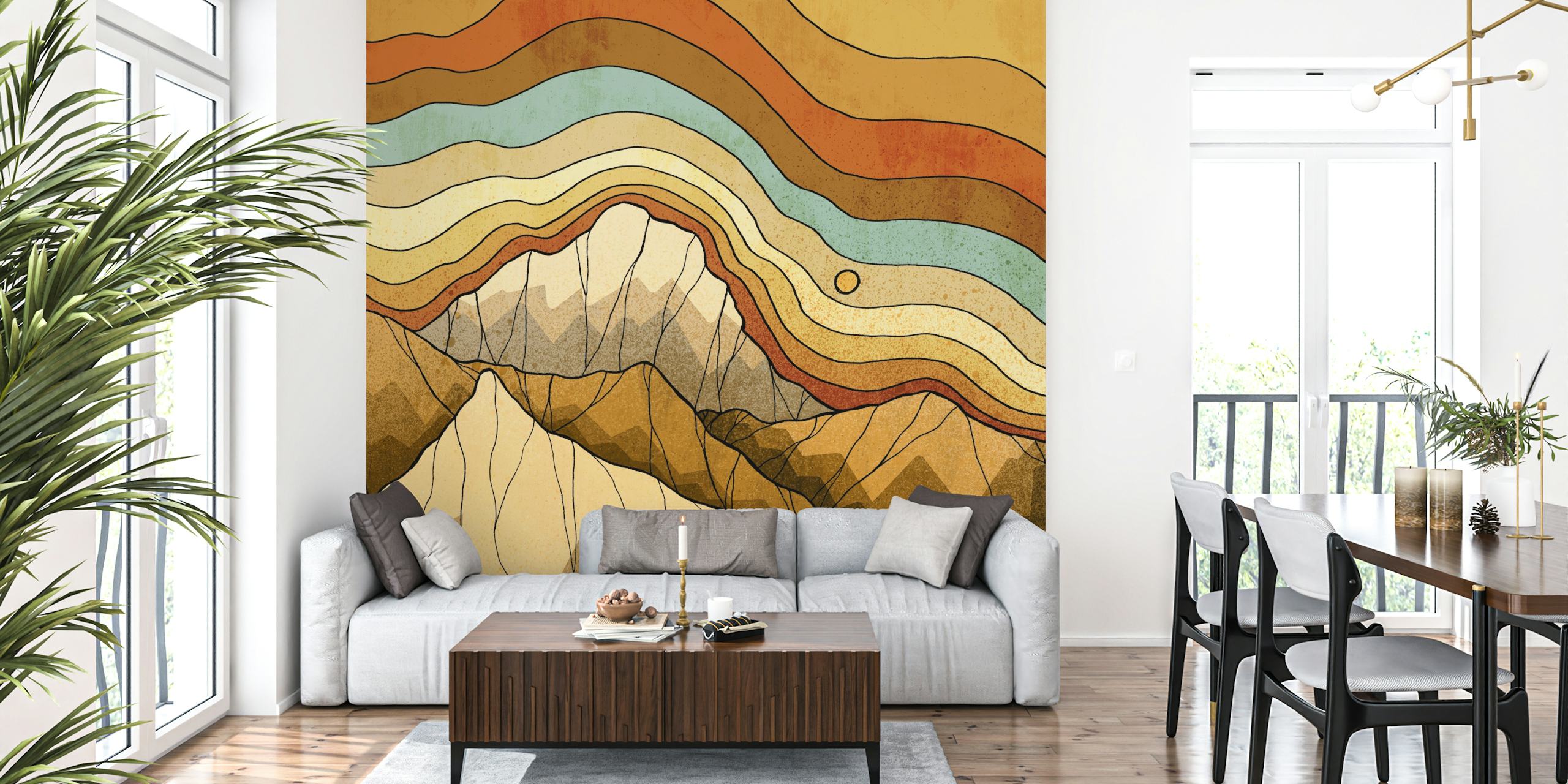 Copper rocks and hills tapetti huoneessa