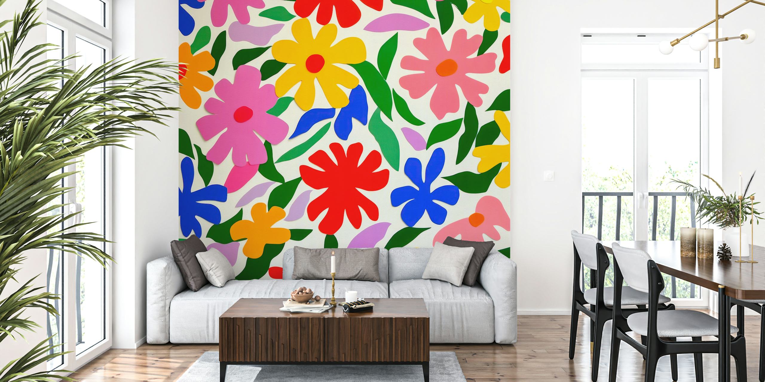 Matisse Blossom Fiesta papel de parede em um quarto