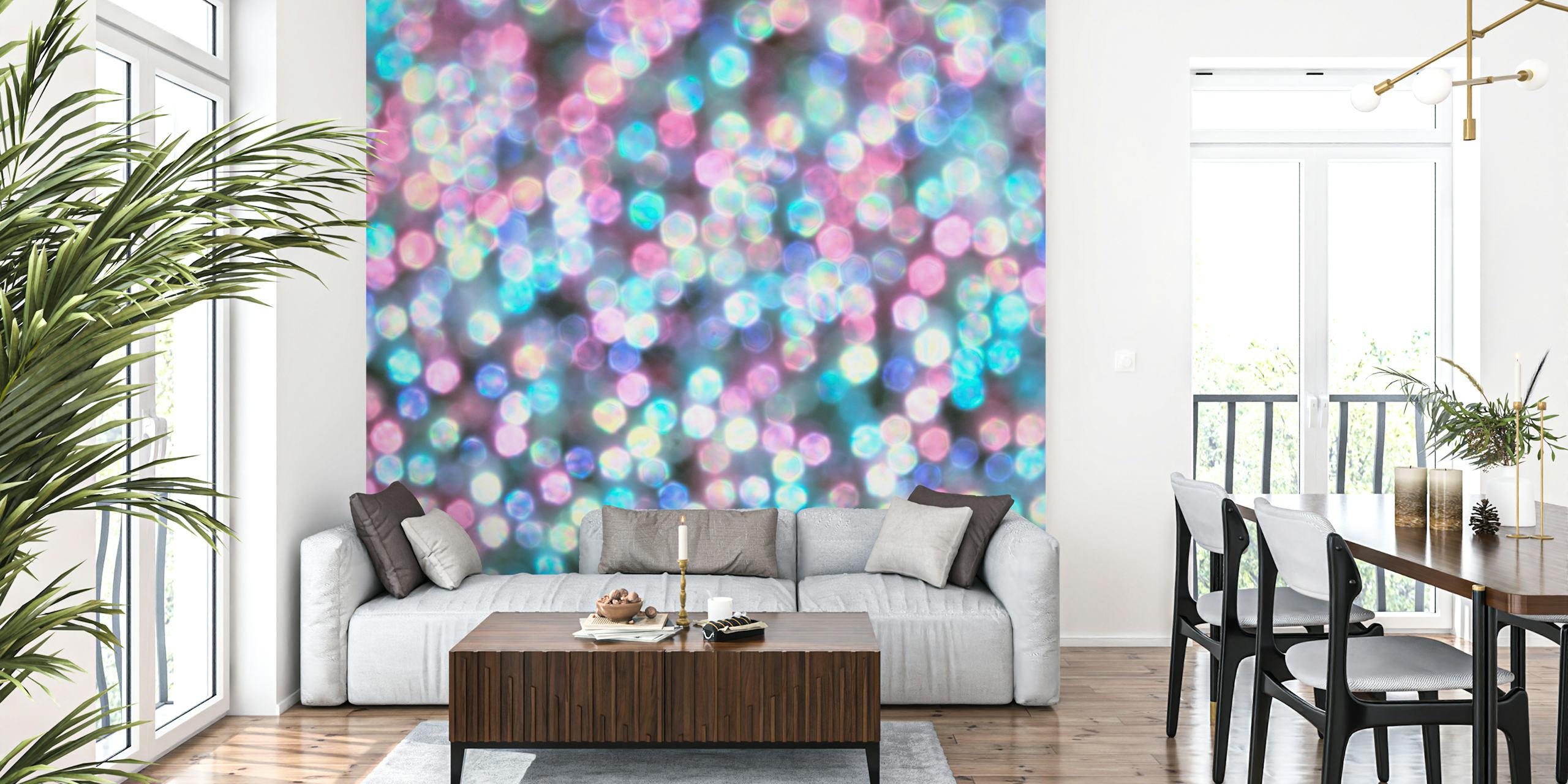 Pink glitter and sparkling dots wallpaper
