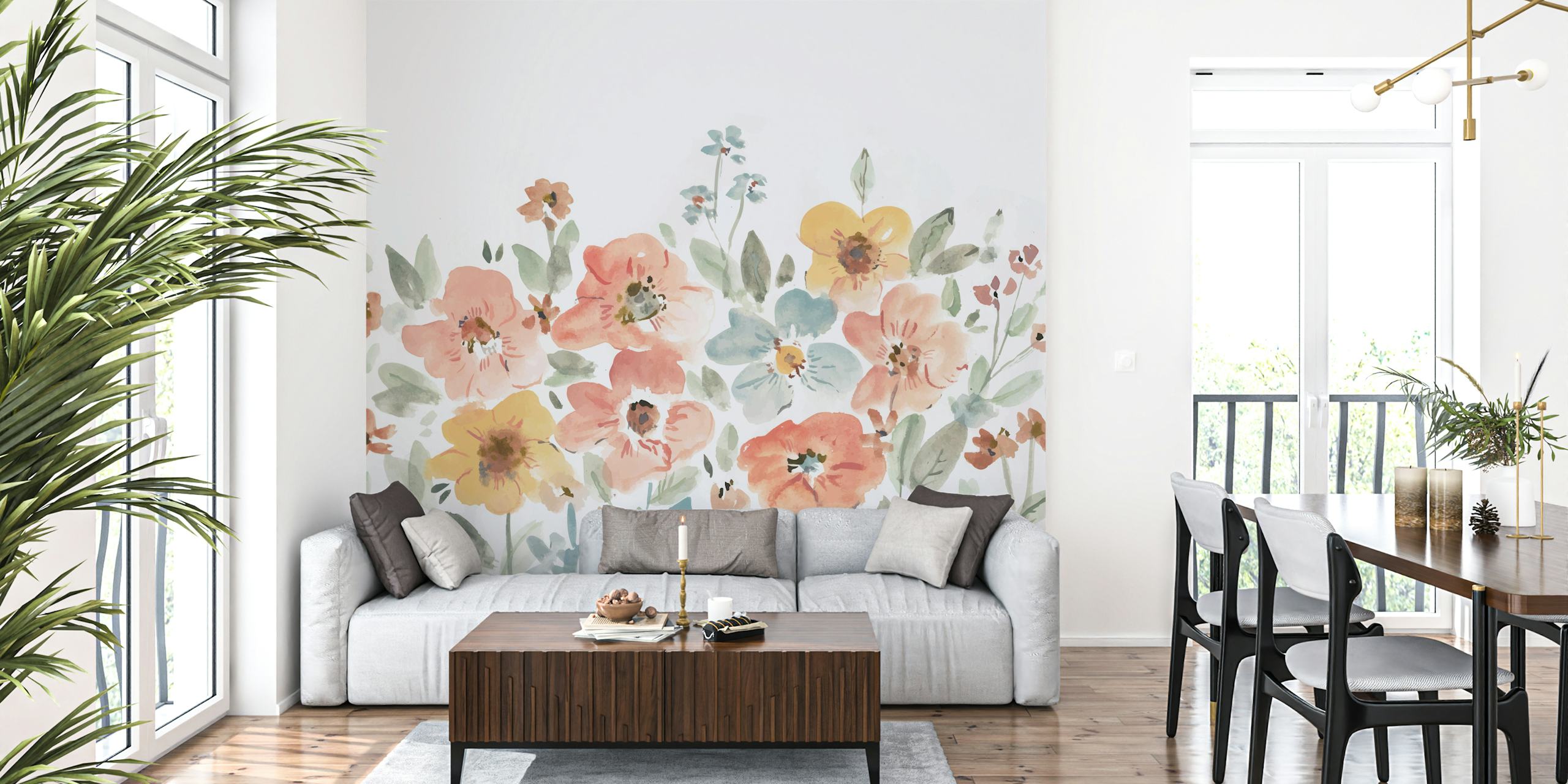Delicate Garden behang in een kamer