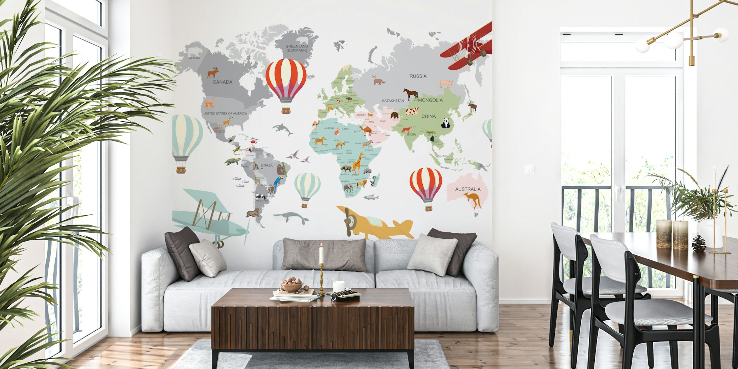Whimsical World Map Decor σε ένα δωμάτιο