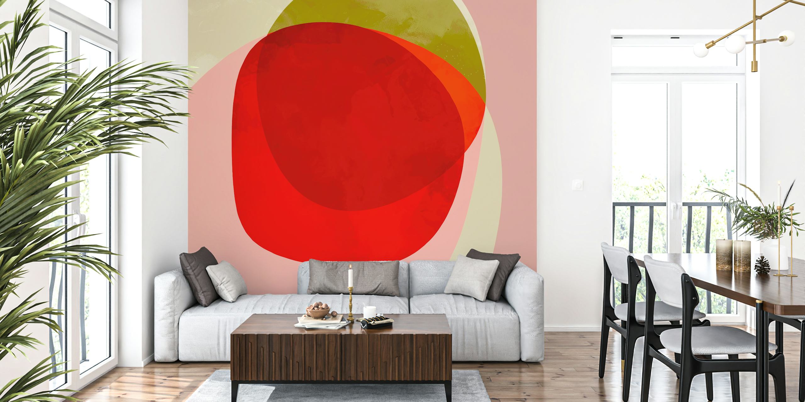 Abstract Shapes wallpaper in a room setting