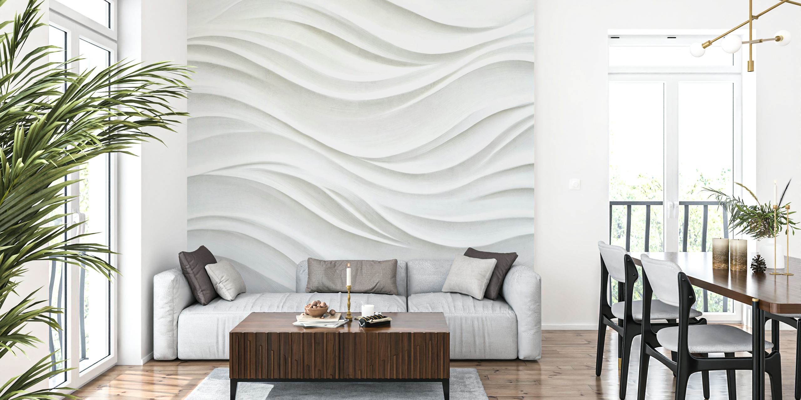 Abstract Clay Waves Art tapetti huoneessa