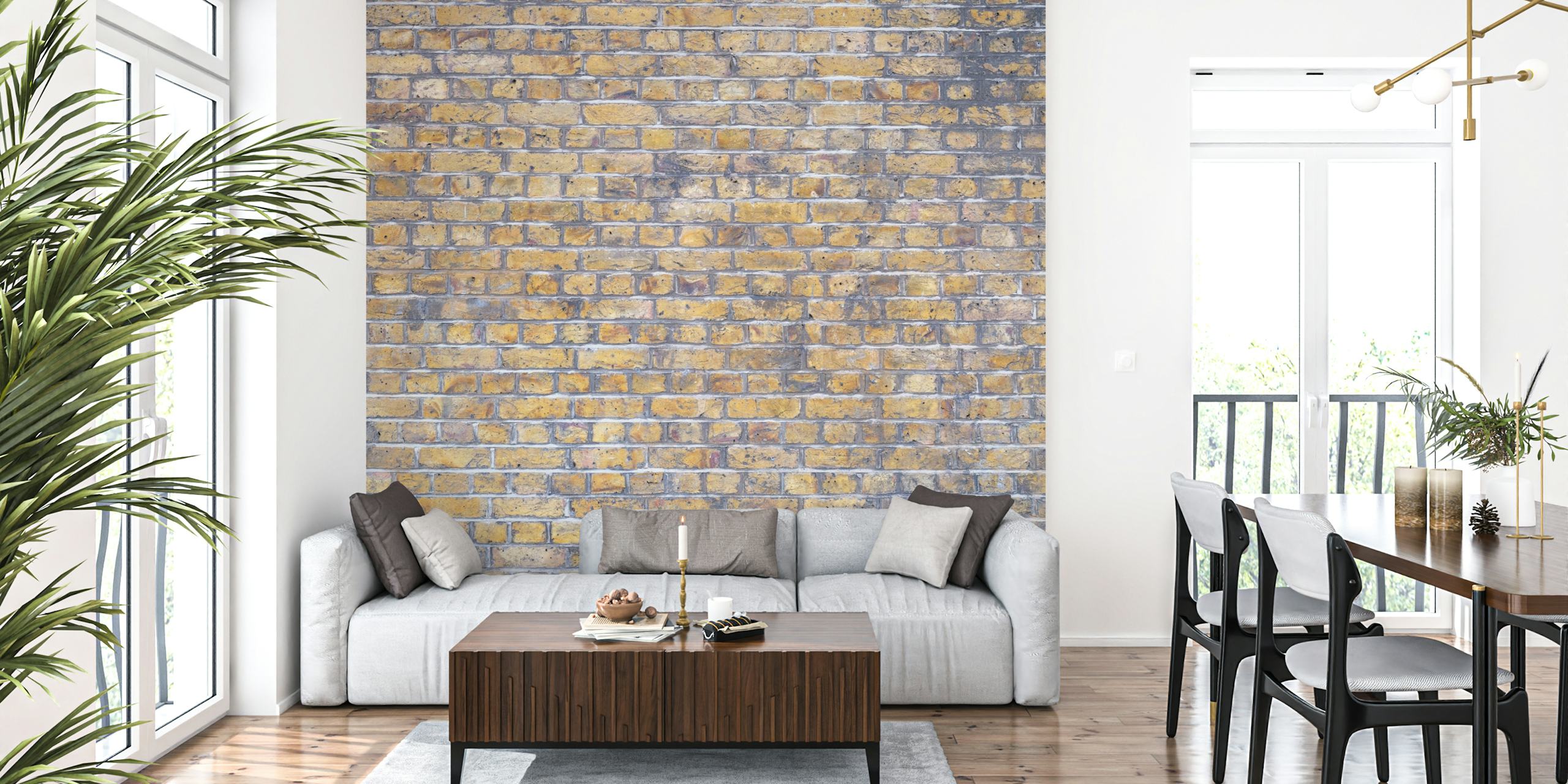 Old Town Brickwork behangontwerp in een kamer