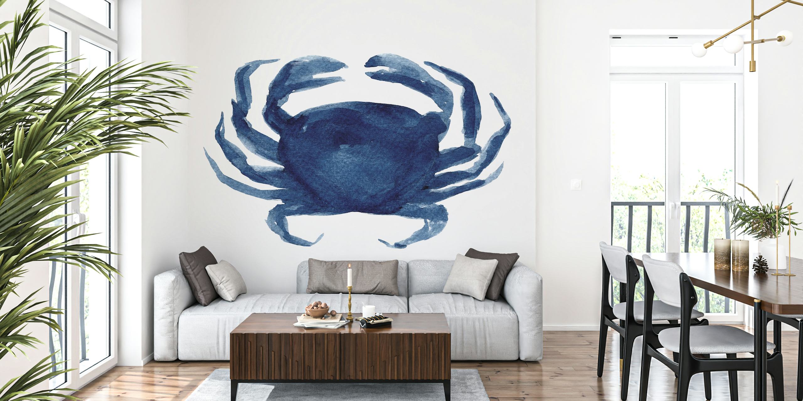 Crab tapet i ett stiligt rum