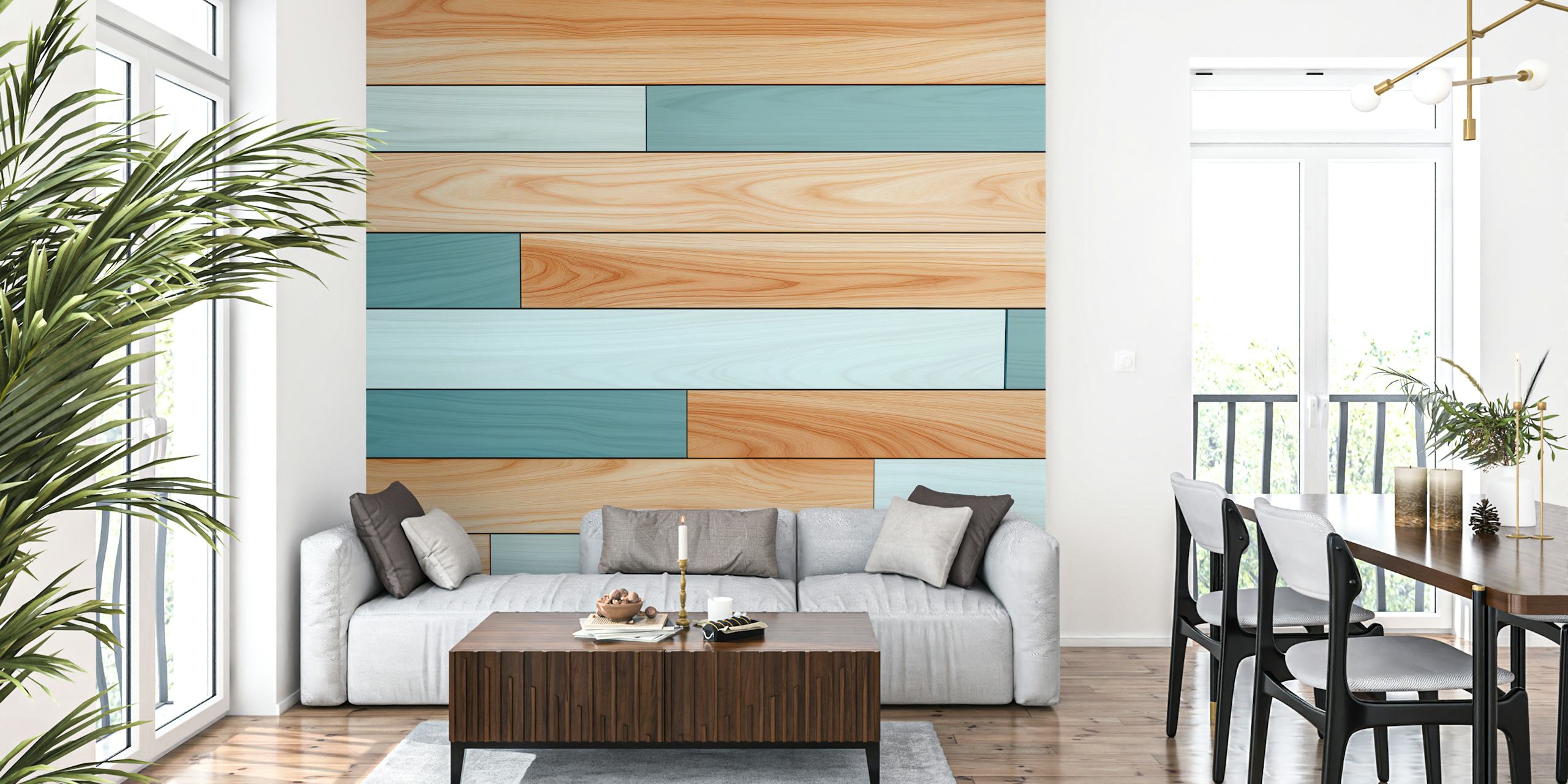 Wooden Serenity wallpaper in a modern room