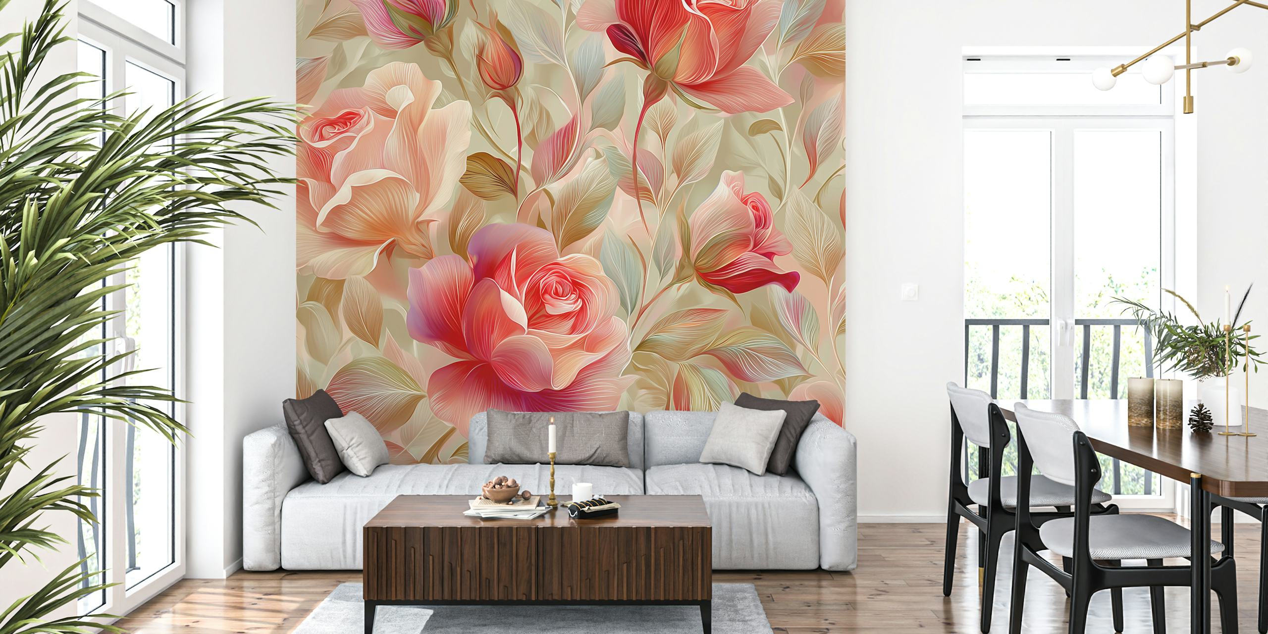 Σχέδιο floral ταπετσαρίας Vintage Rose Bloom