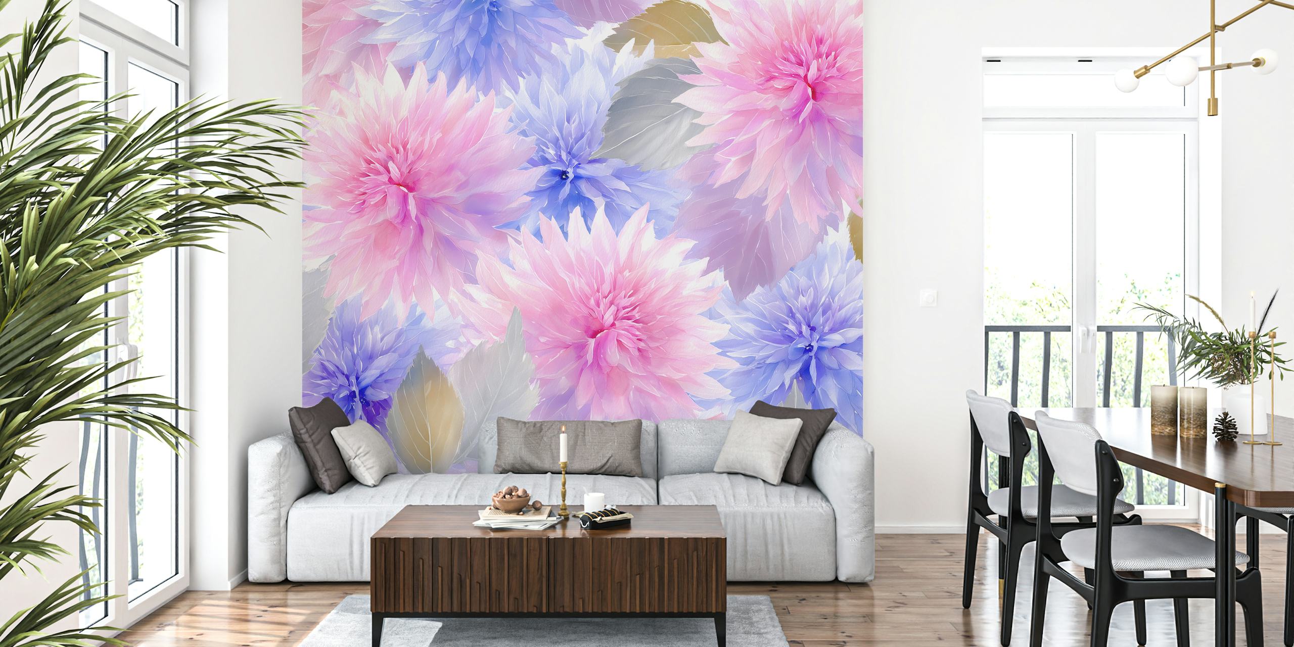 Blossoming Serenity tapeta kwiatowa w pokoju