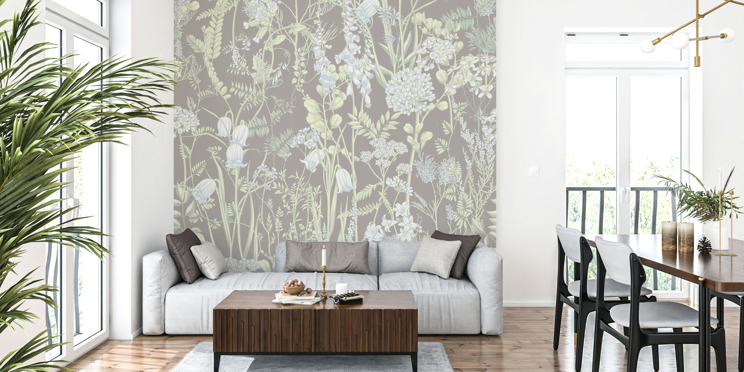 Botany pattern 14 Blumen Tapete in einem Raum