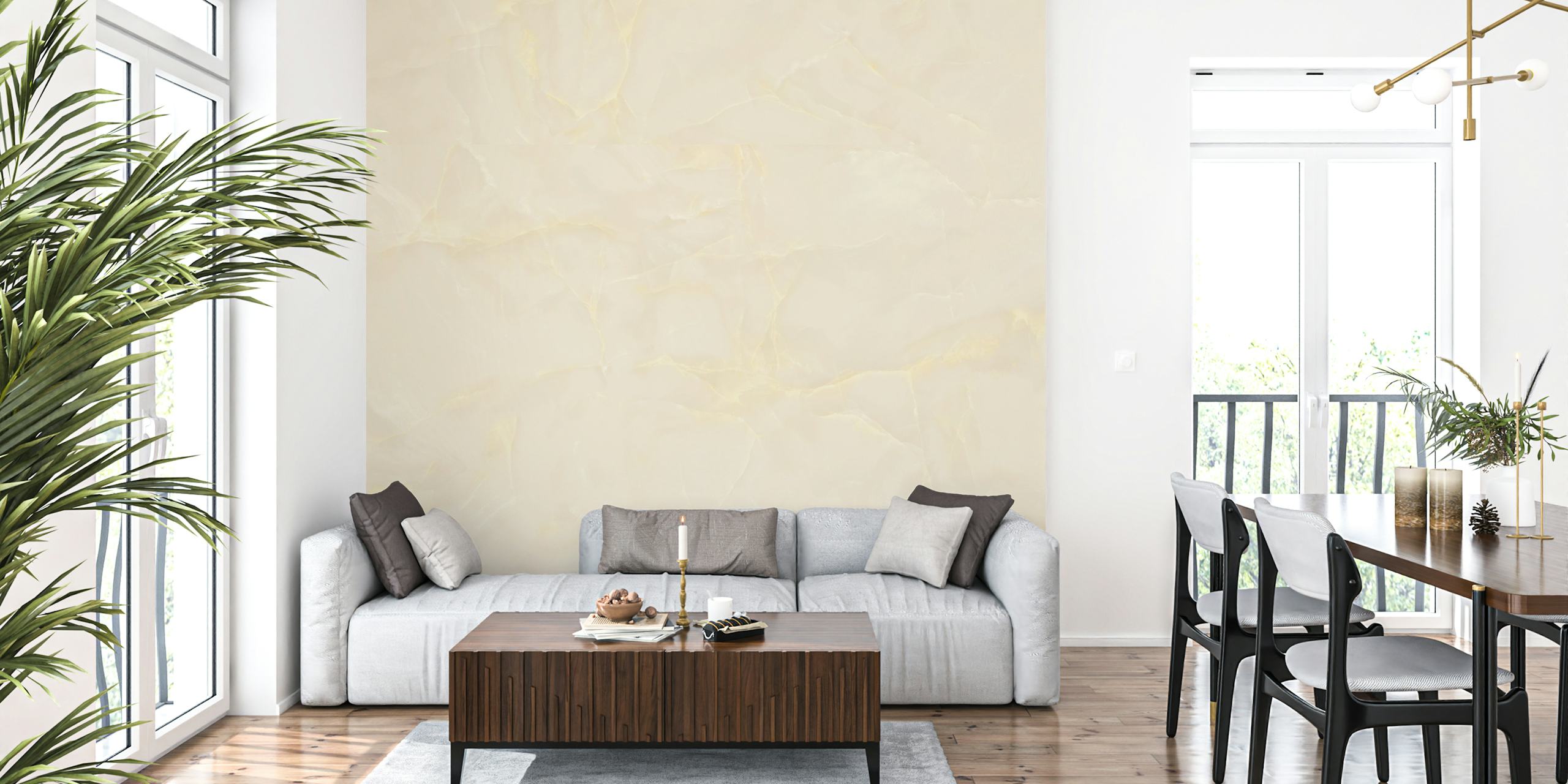 Cream marble texture with subtle gold veining wallpaper