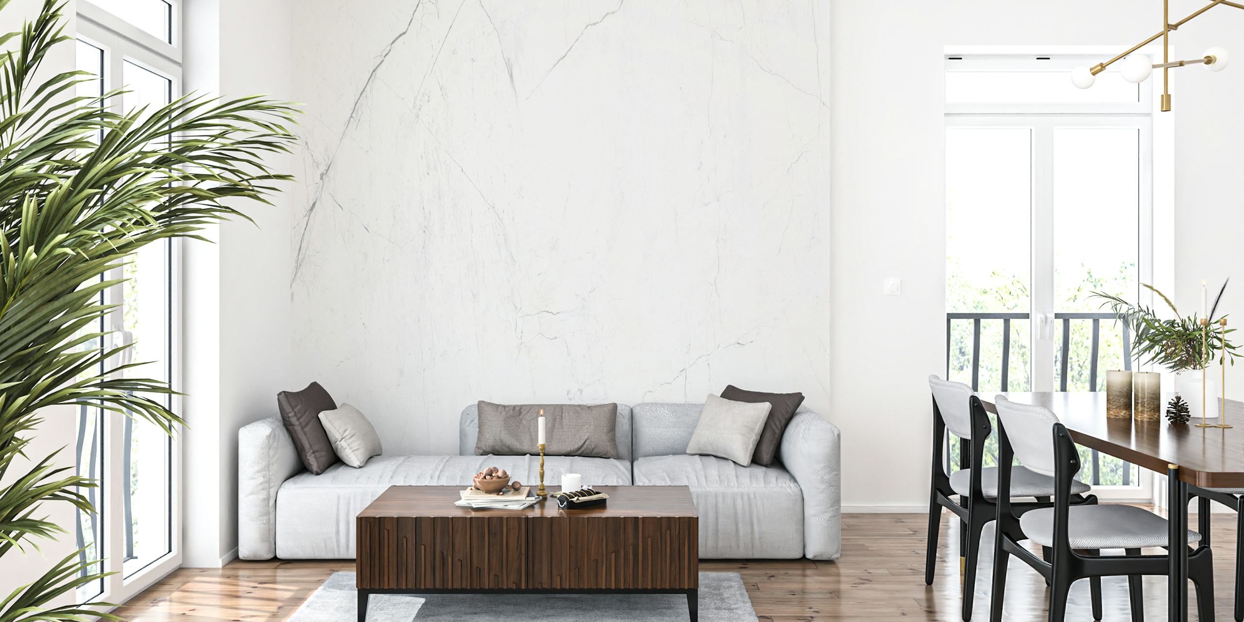 Soft marble aesthetics wallpaper in a room