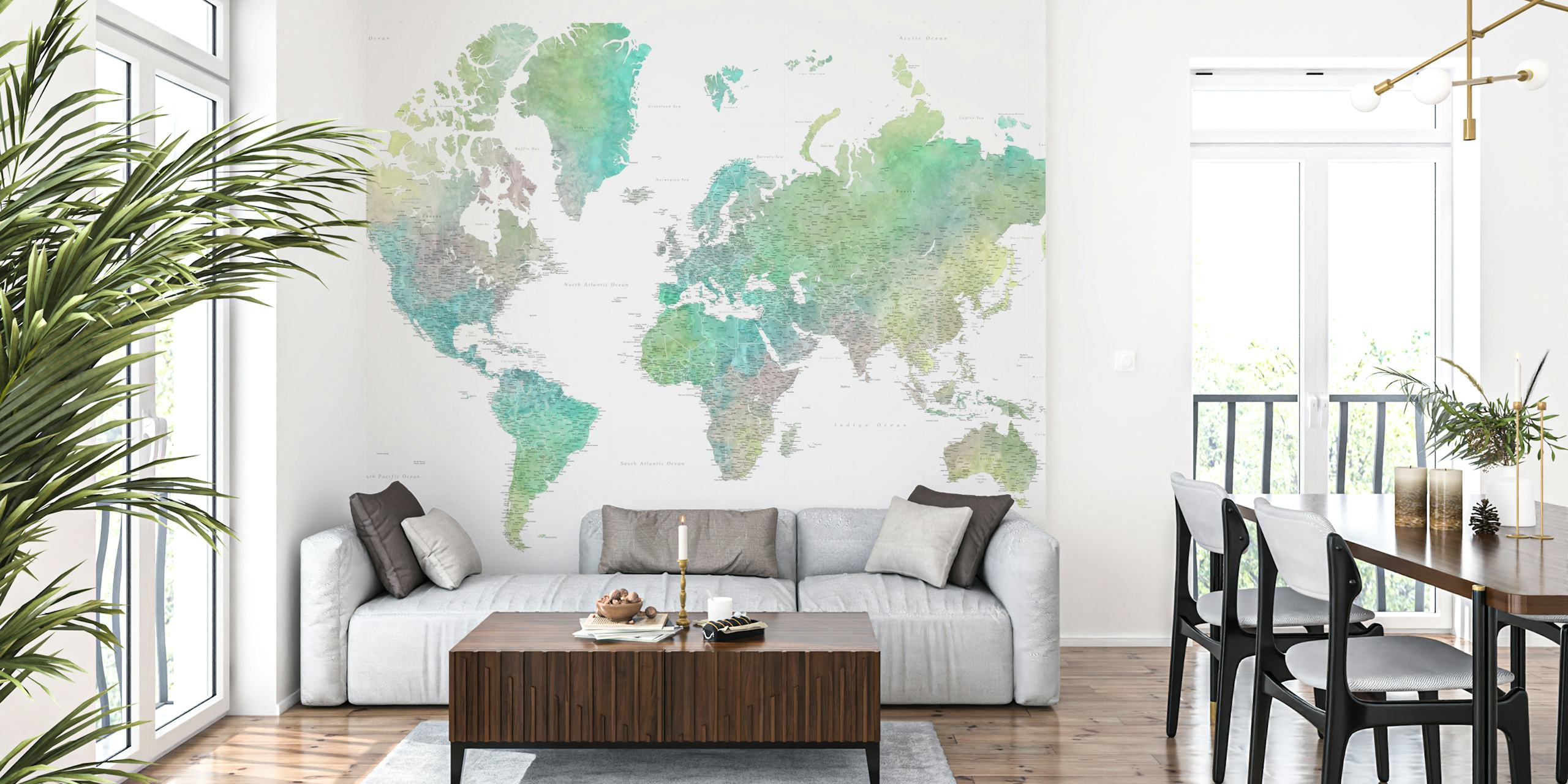 High detail world map tapeta w pokoju