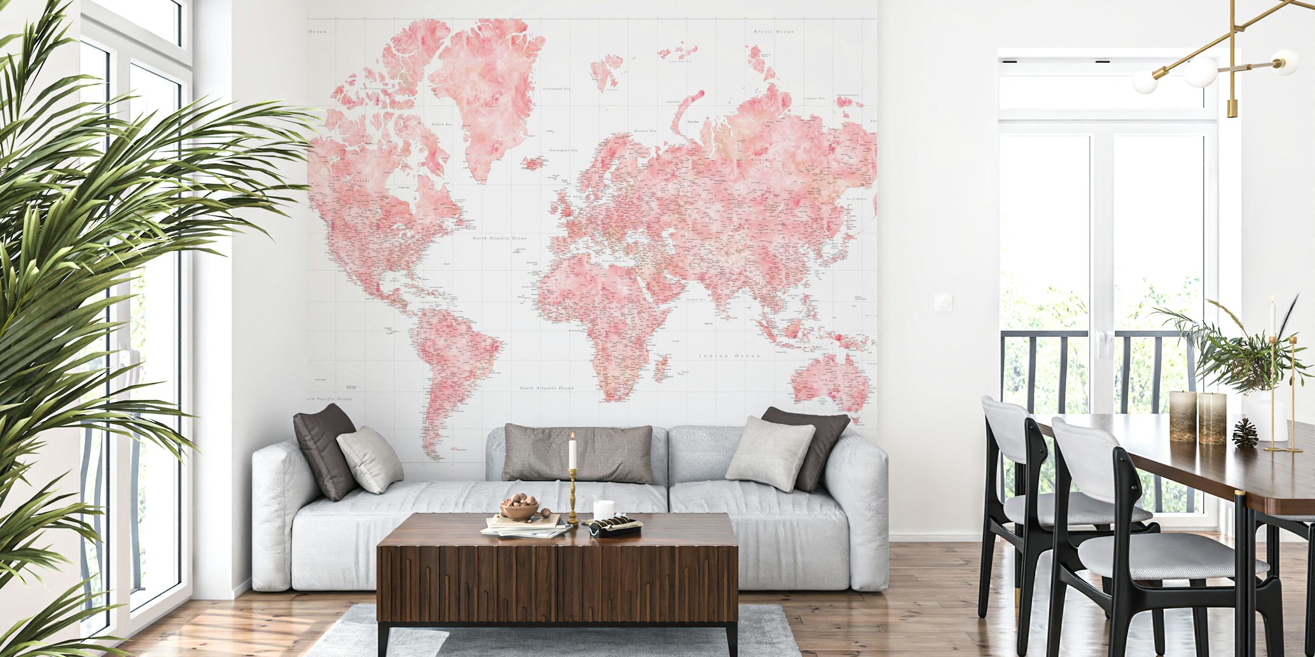 High detail world map tapeta w pokoju
