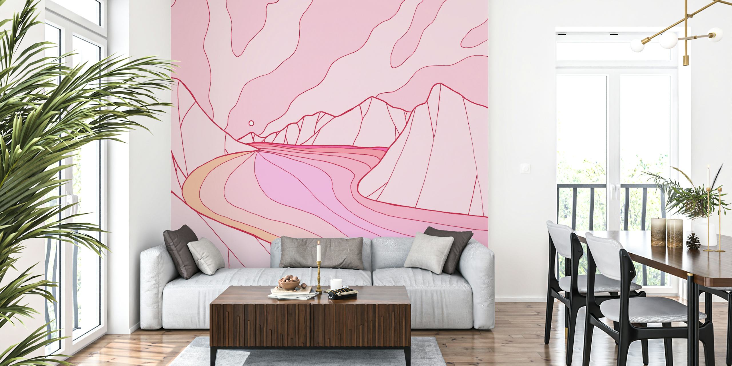 The calm pink river tapeta w pokoju