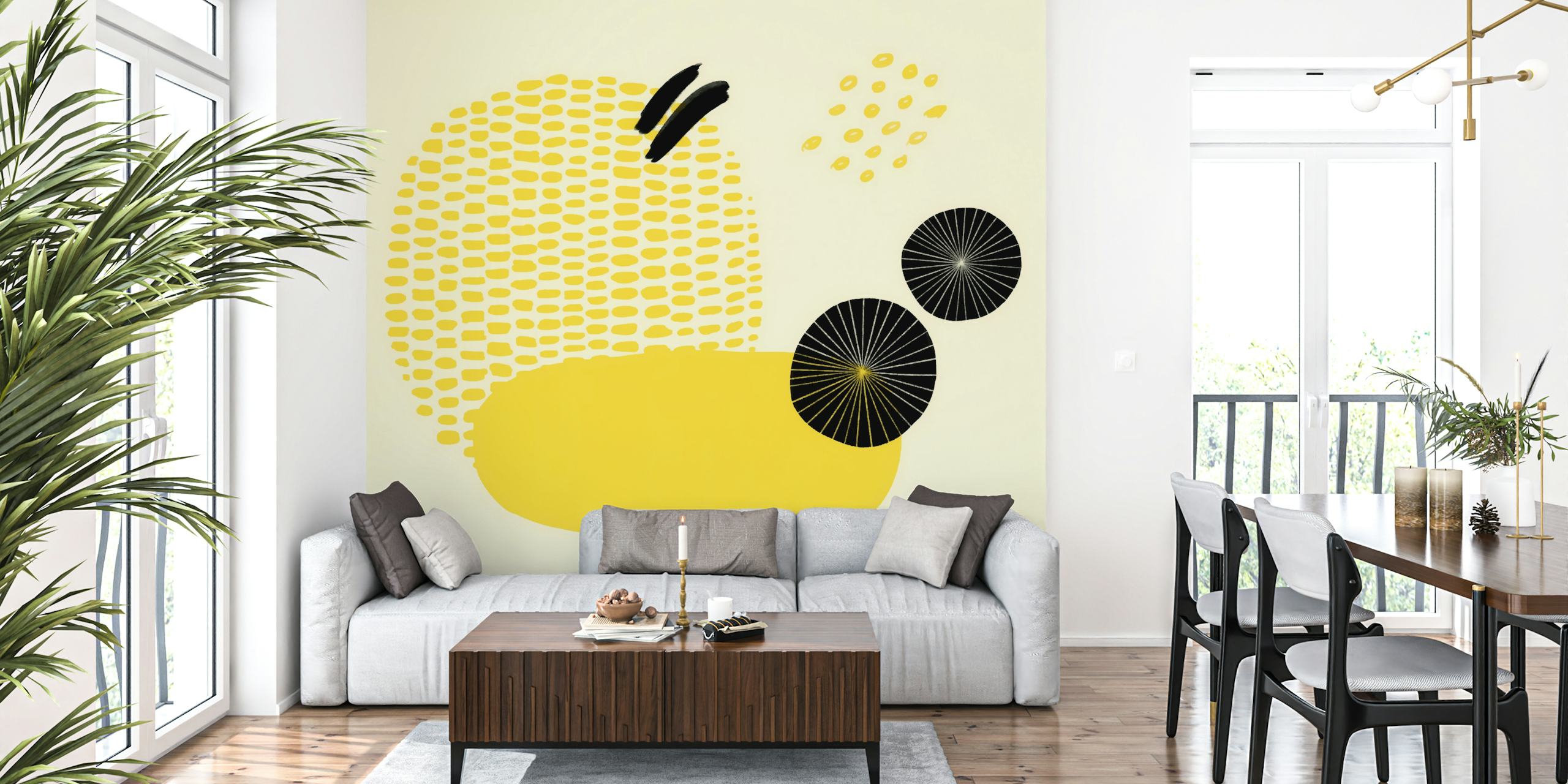 Papel de parede Yellow composition em um quarto