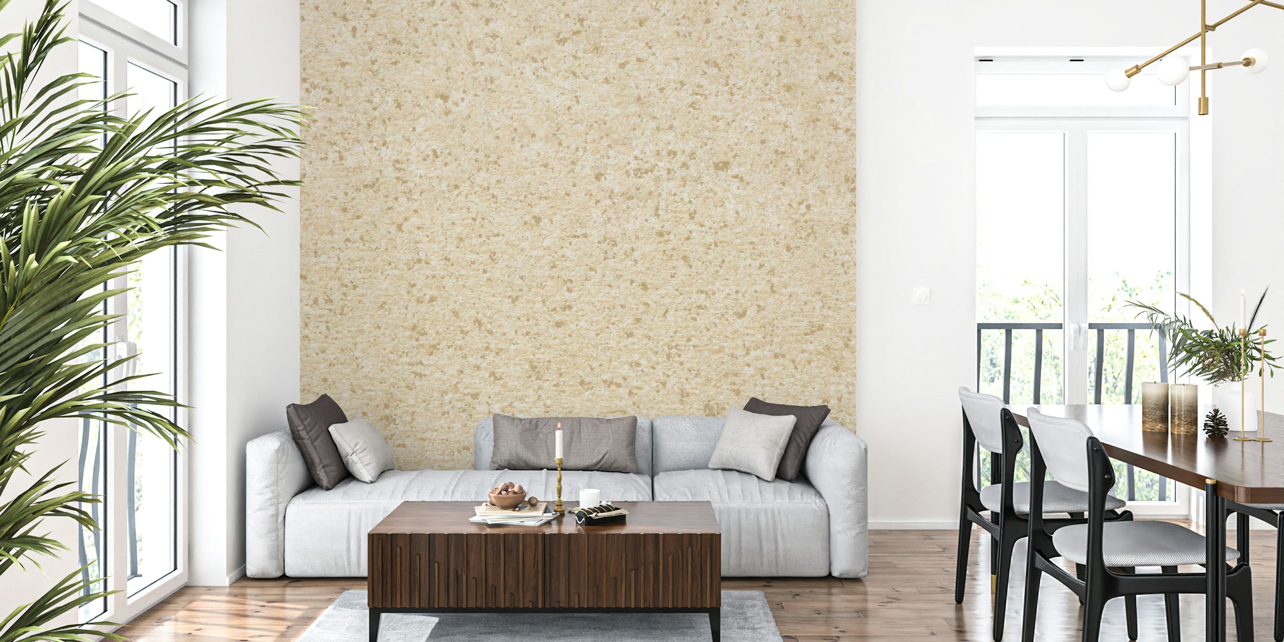 Light beige terrazzo textured wallpaper