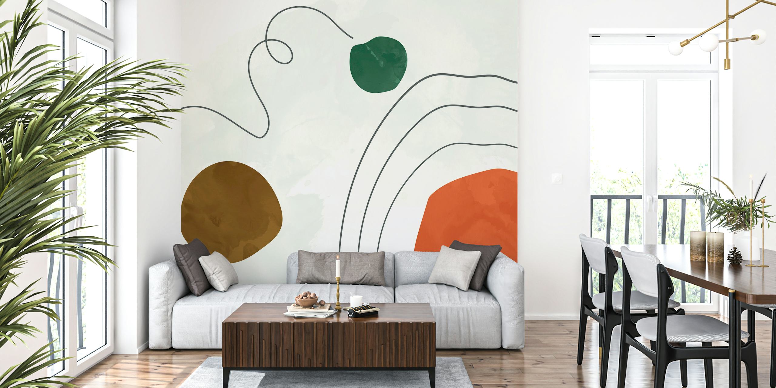 tapeta Mid Century Minimalism Art v pokoji